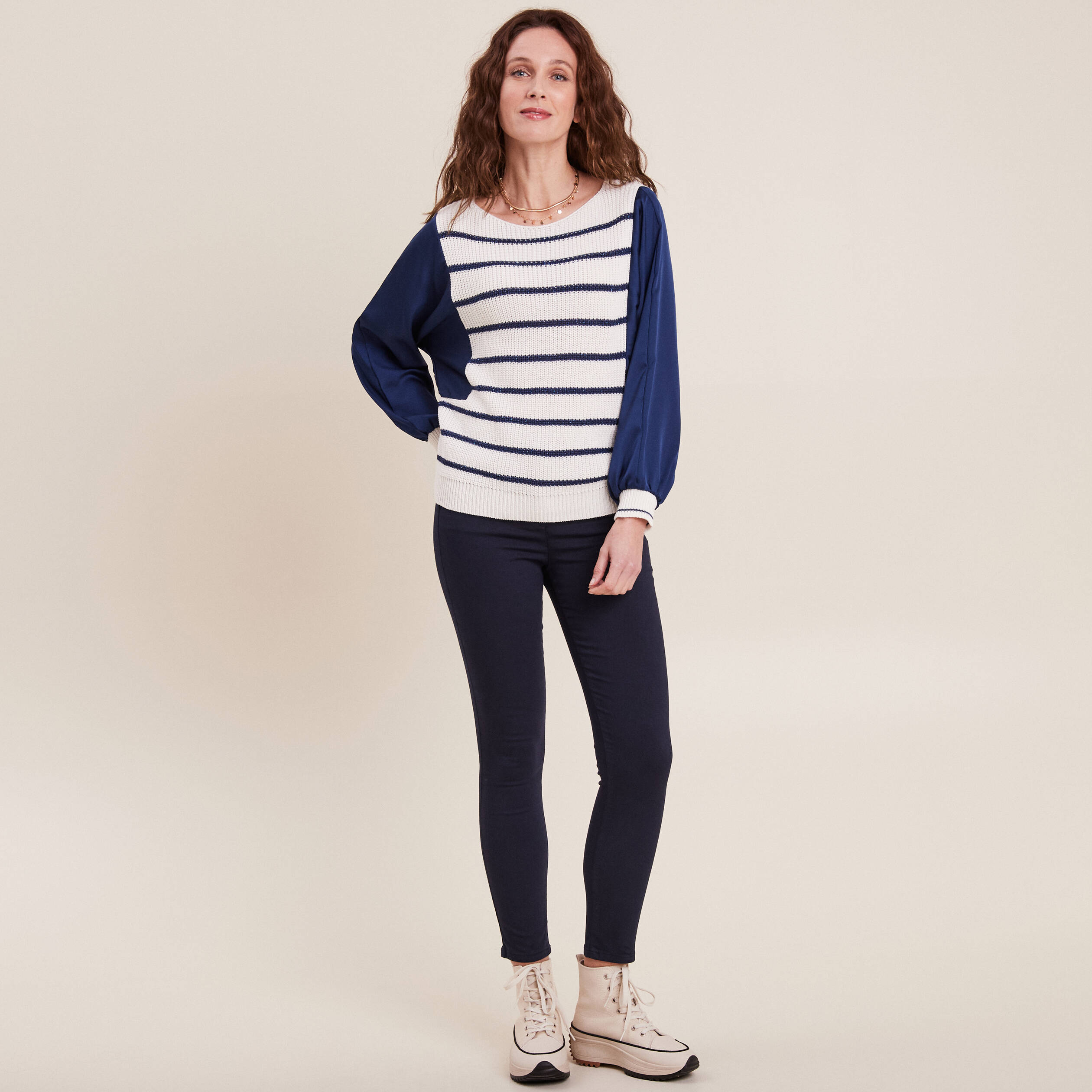 Pantalon magique Le L&eacute;ger coupe ajust&eacute;e bleu marine femme