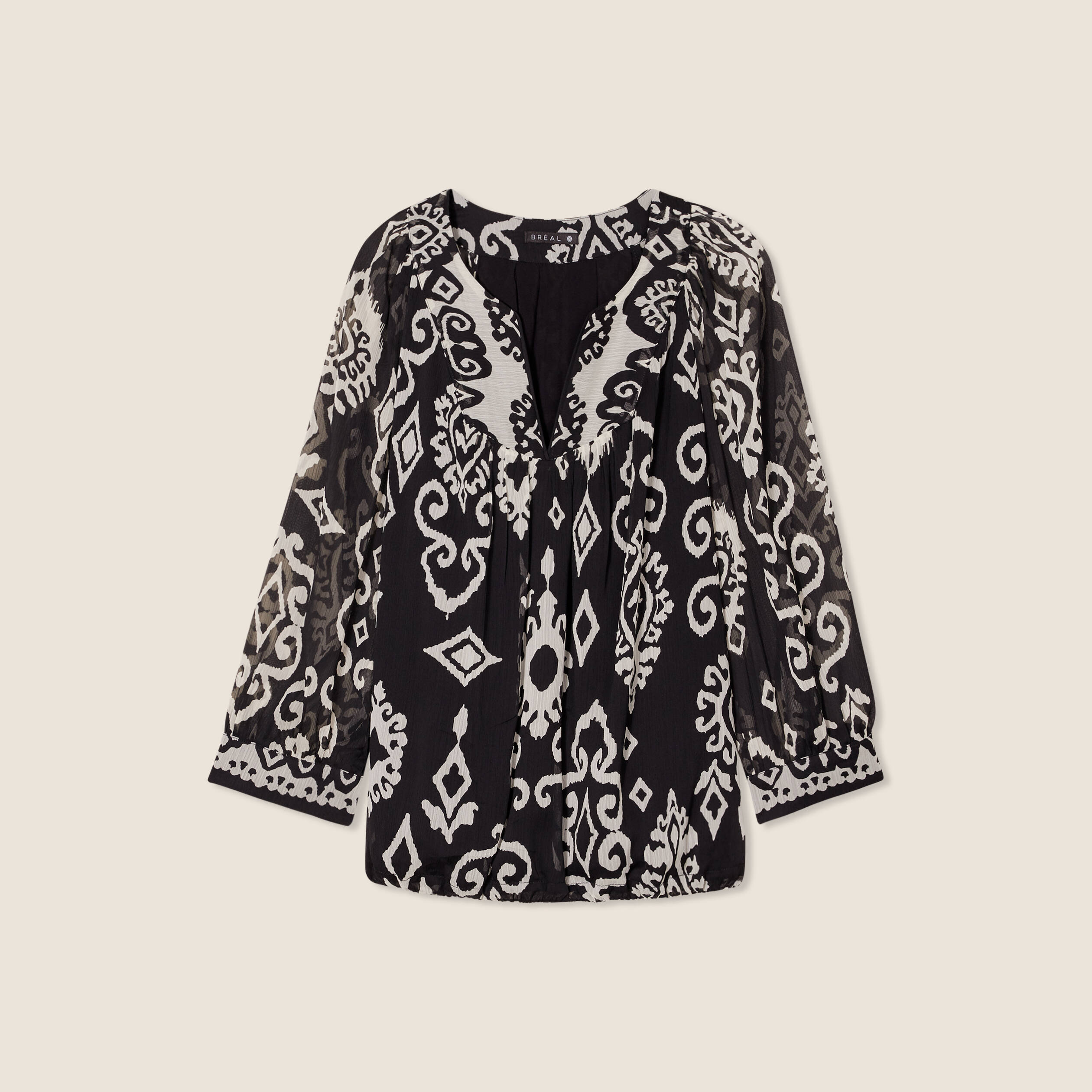 blouse manches 34 noir femme Blouse manches 3/4 noir femme