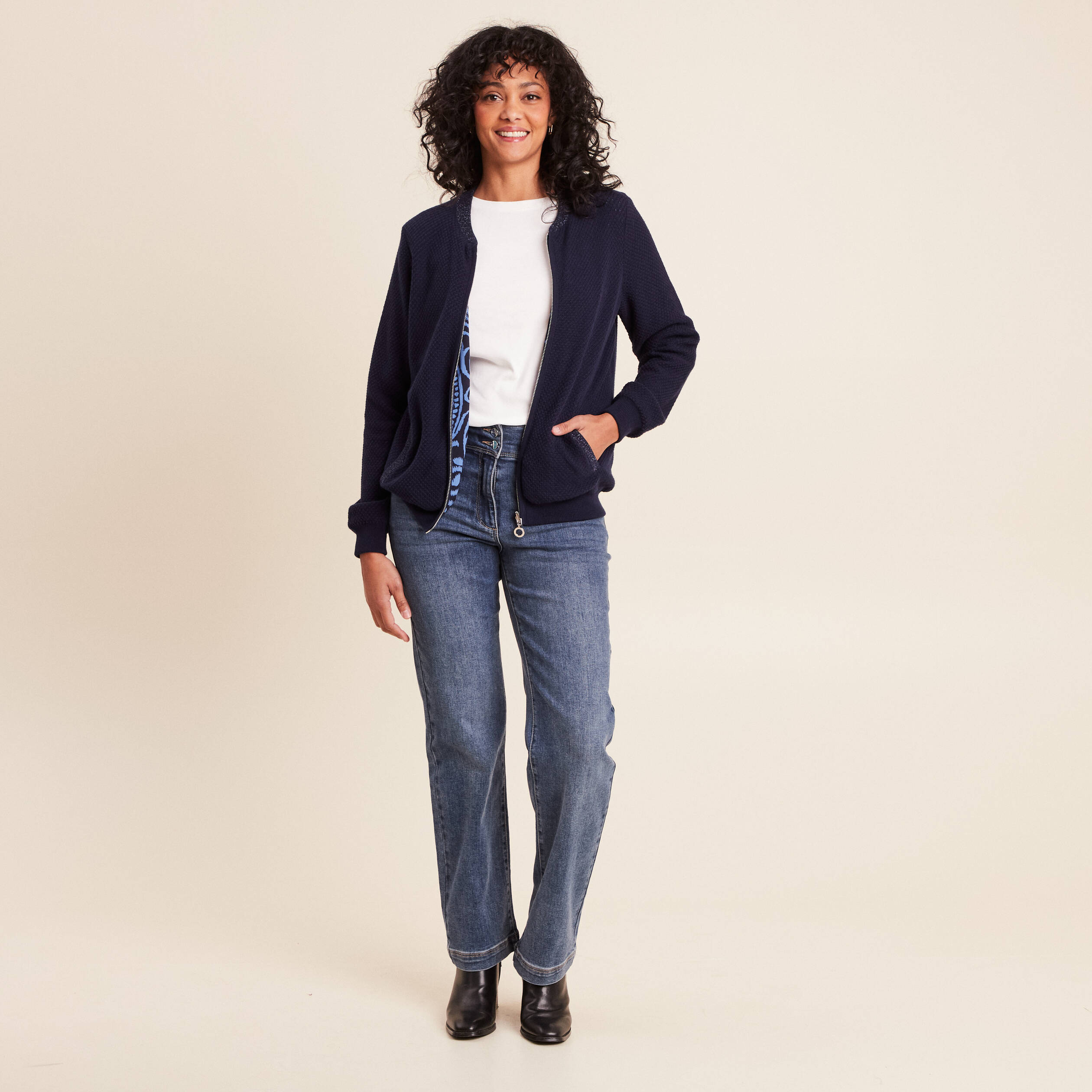 Veste Réversible Legatte Jeans Style Corset Au Dos - Taille 1 (36-38), Bleu/gris, Très Bon état Occasion