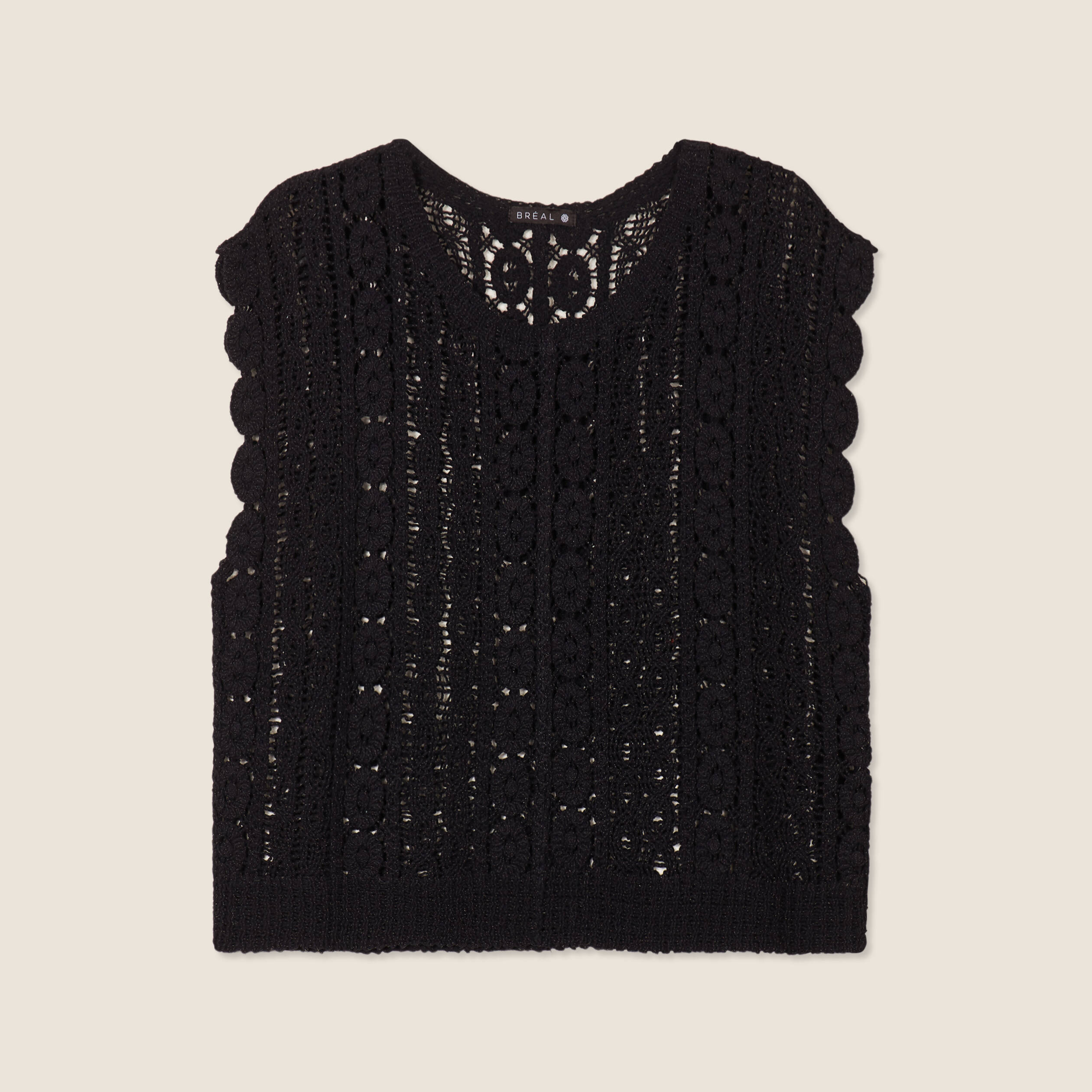 debardeur macrame noir femme Débardeur macramé noir femme