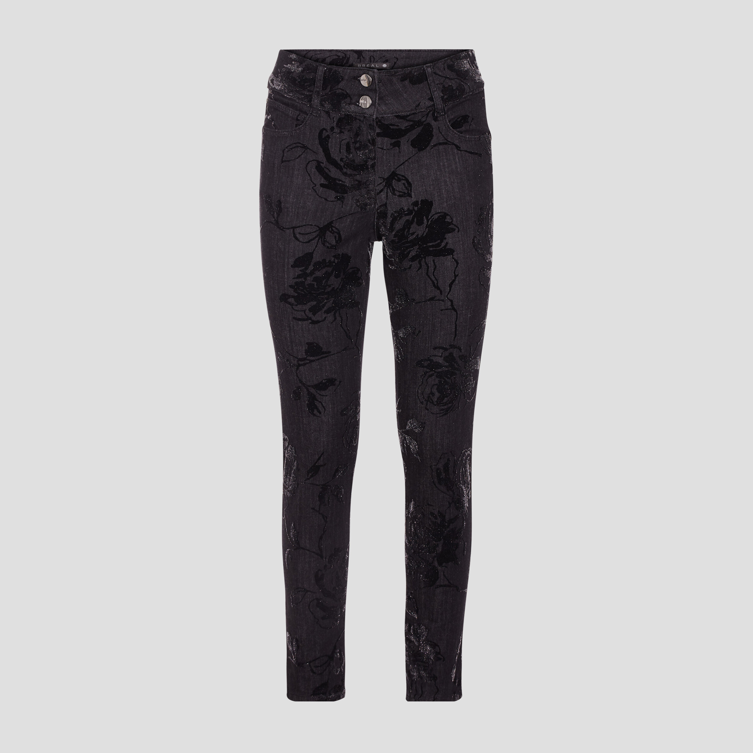 Jean ajusté taille standard denim gris femme