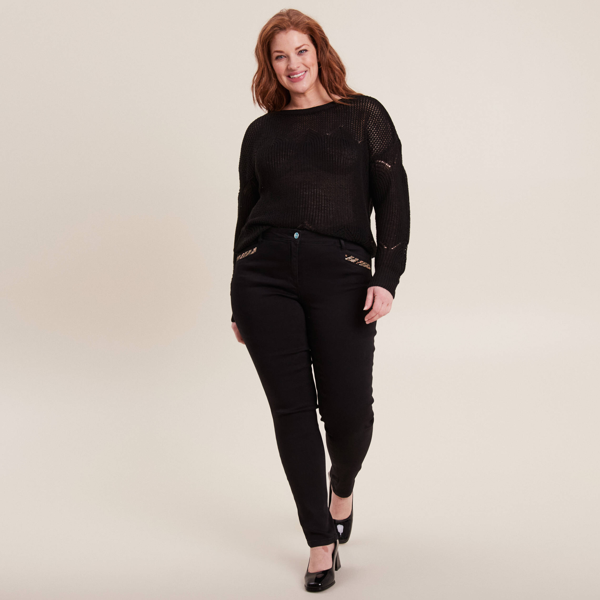 Pull noir ajouré femme best sale