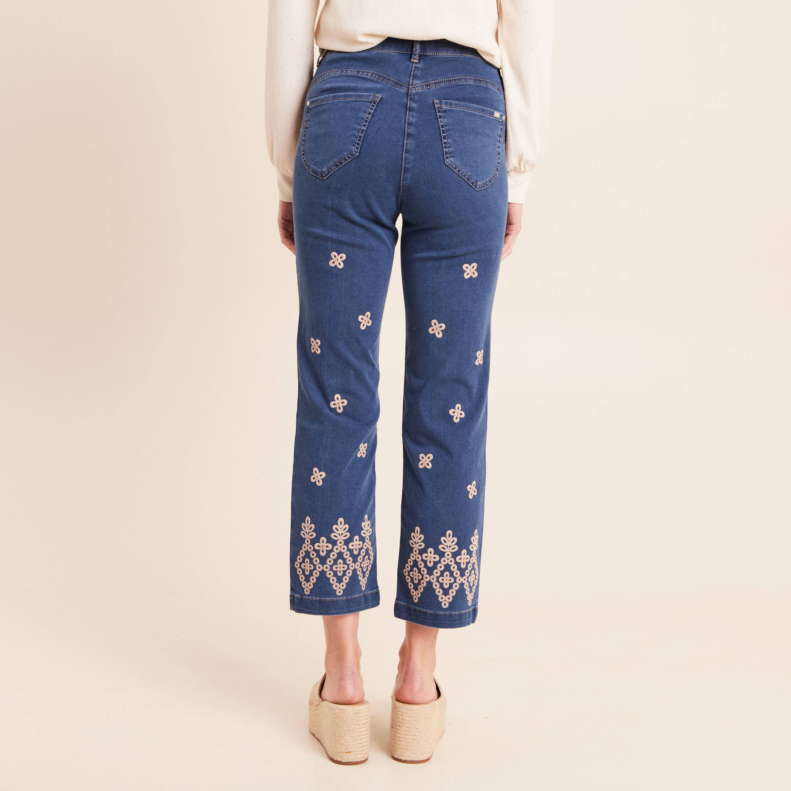 Pantalon magique Le L&eacute;ger coupe droite bleu femme