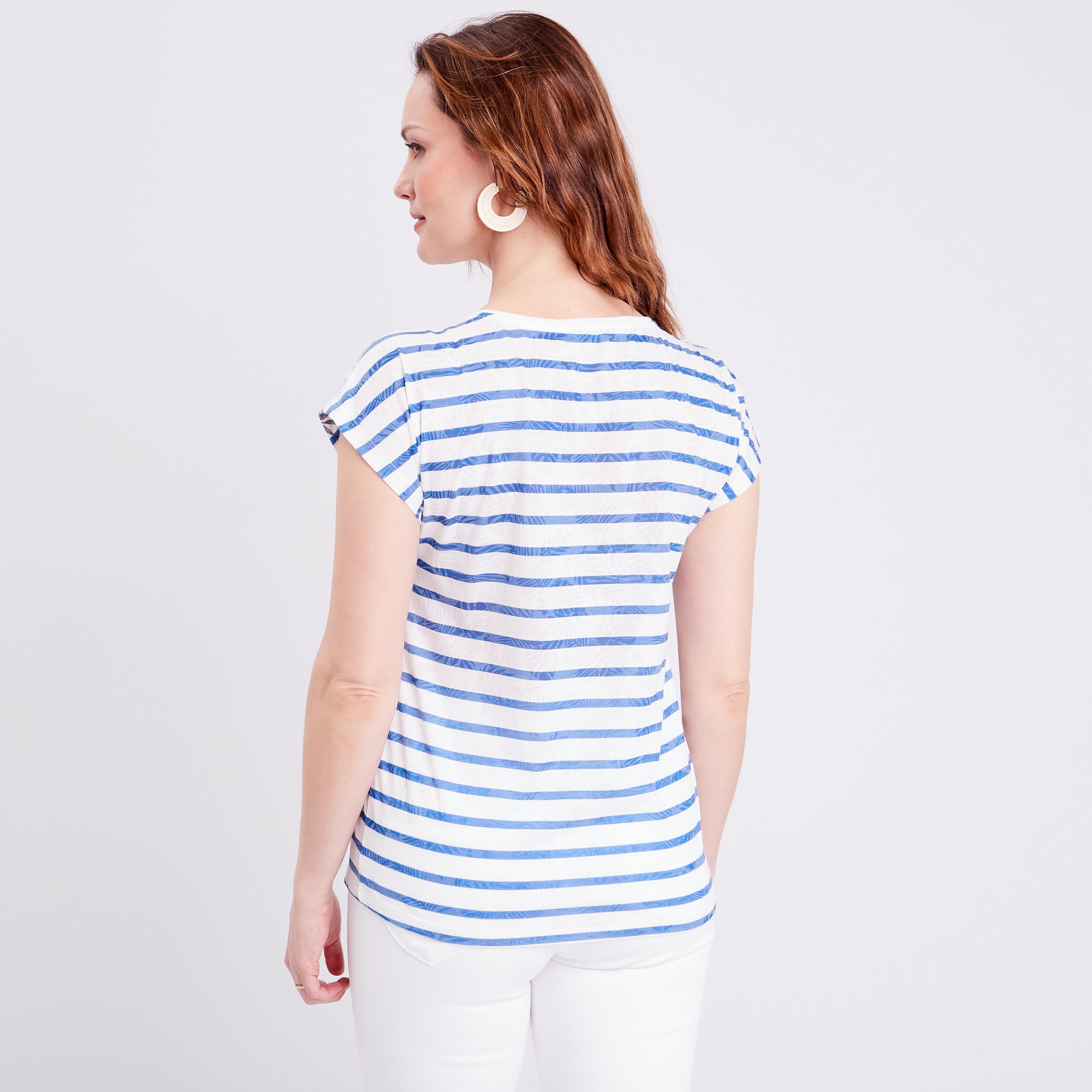 T-shirt manches courtes bleu electrique femme