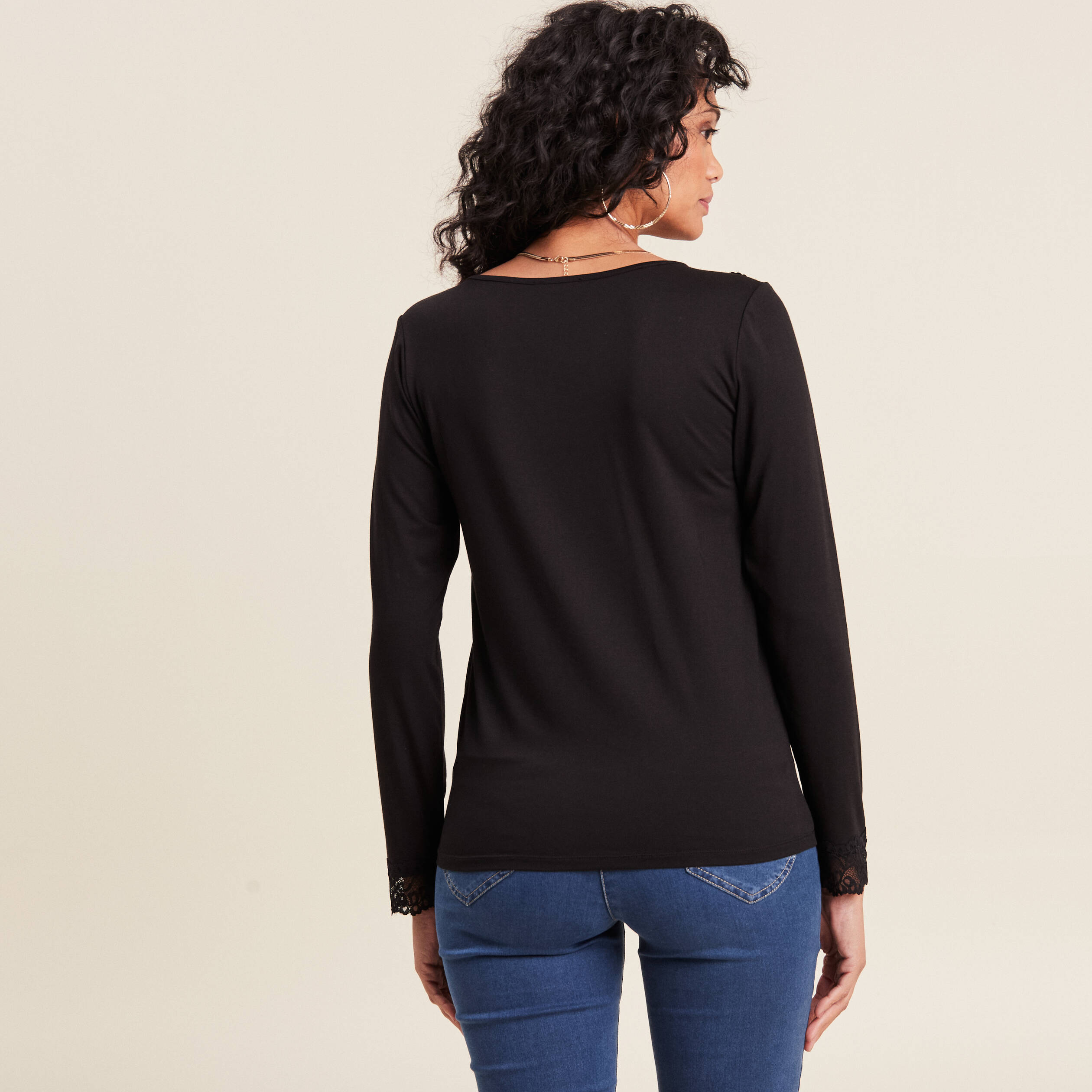 t shirt thermo douceur manches longues noir femme T-shirt thermo-douceur manches longues noir femme