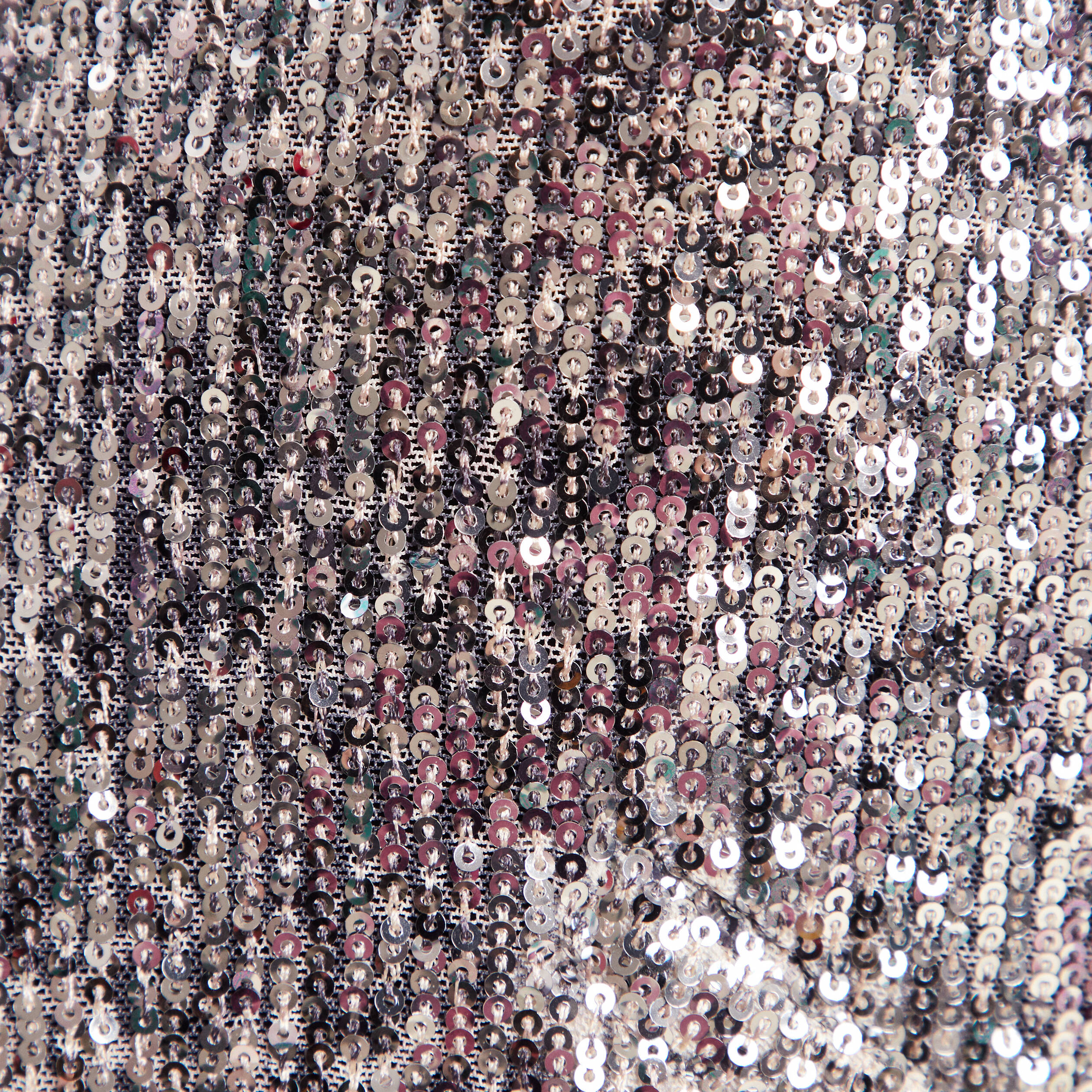 Veste zipp&eacute;e sequins gris argent femme
