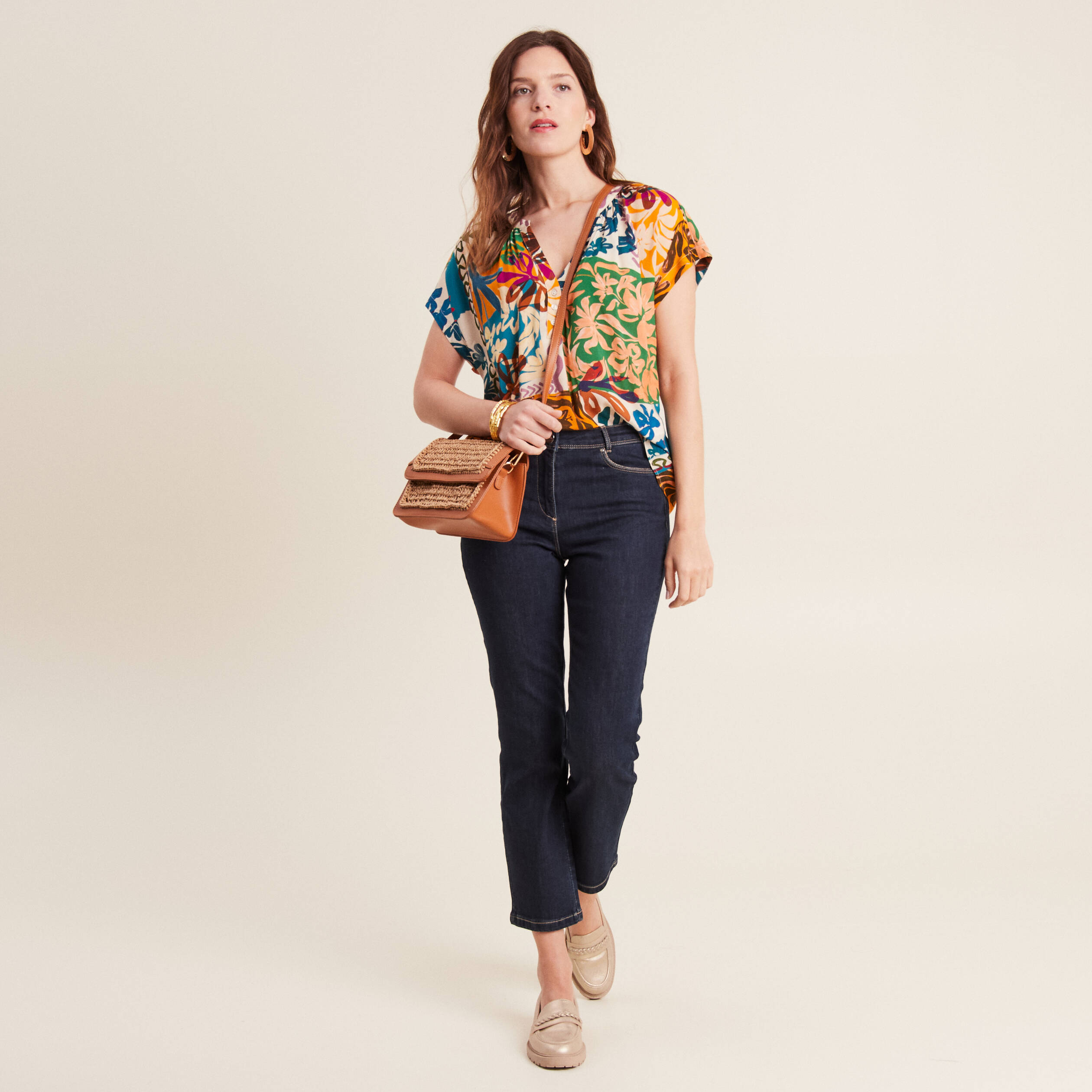 blouse manches courtes multicolore femme Blouse manches courtes multicolore femme