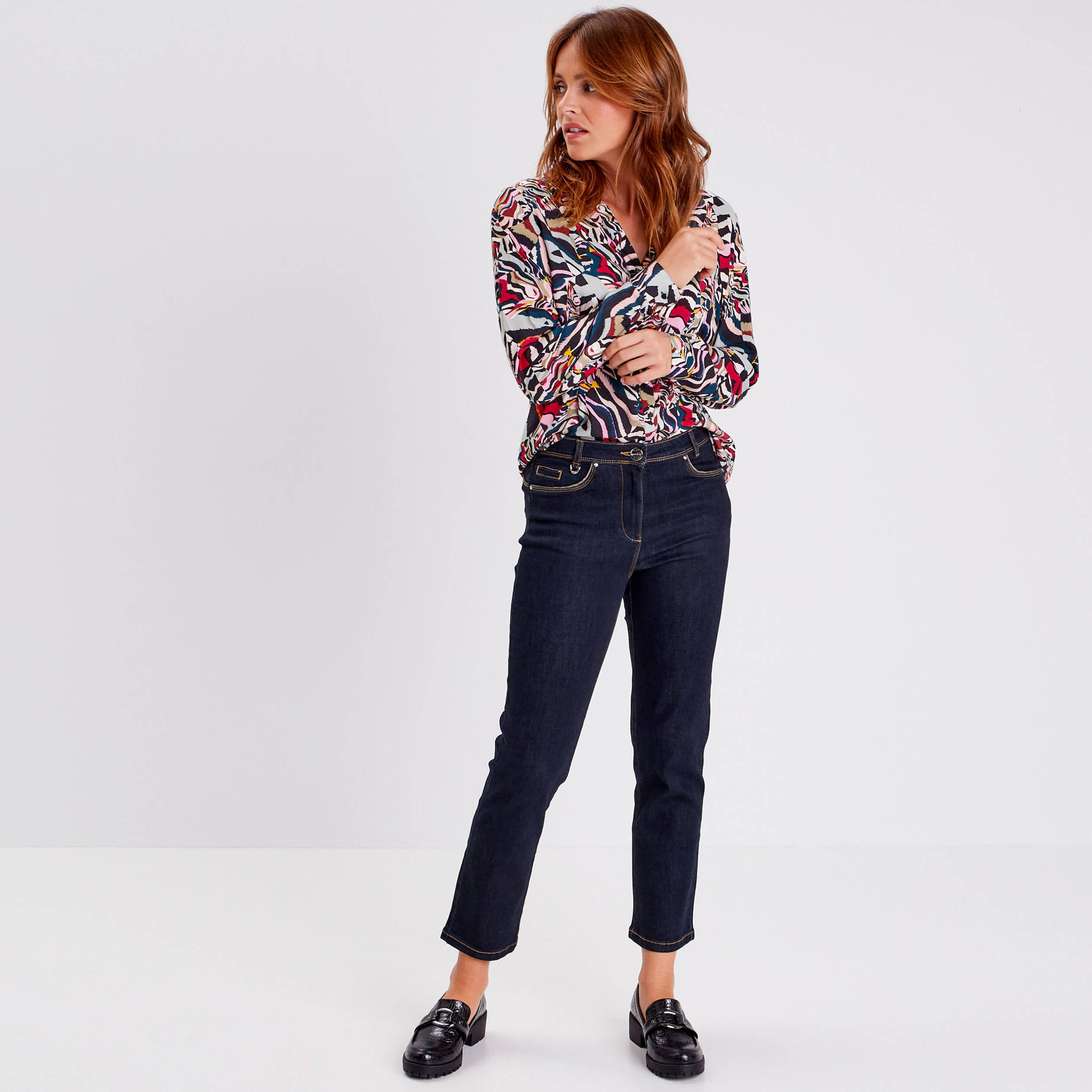 Jean 7/8ème denim brut femme