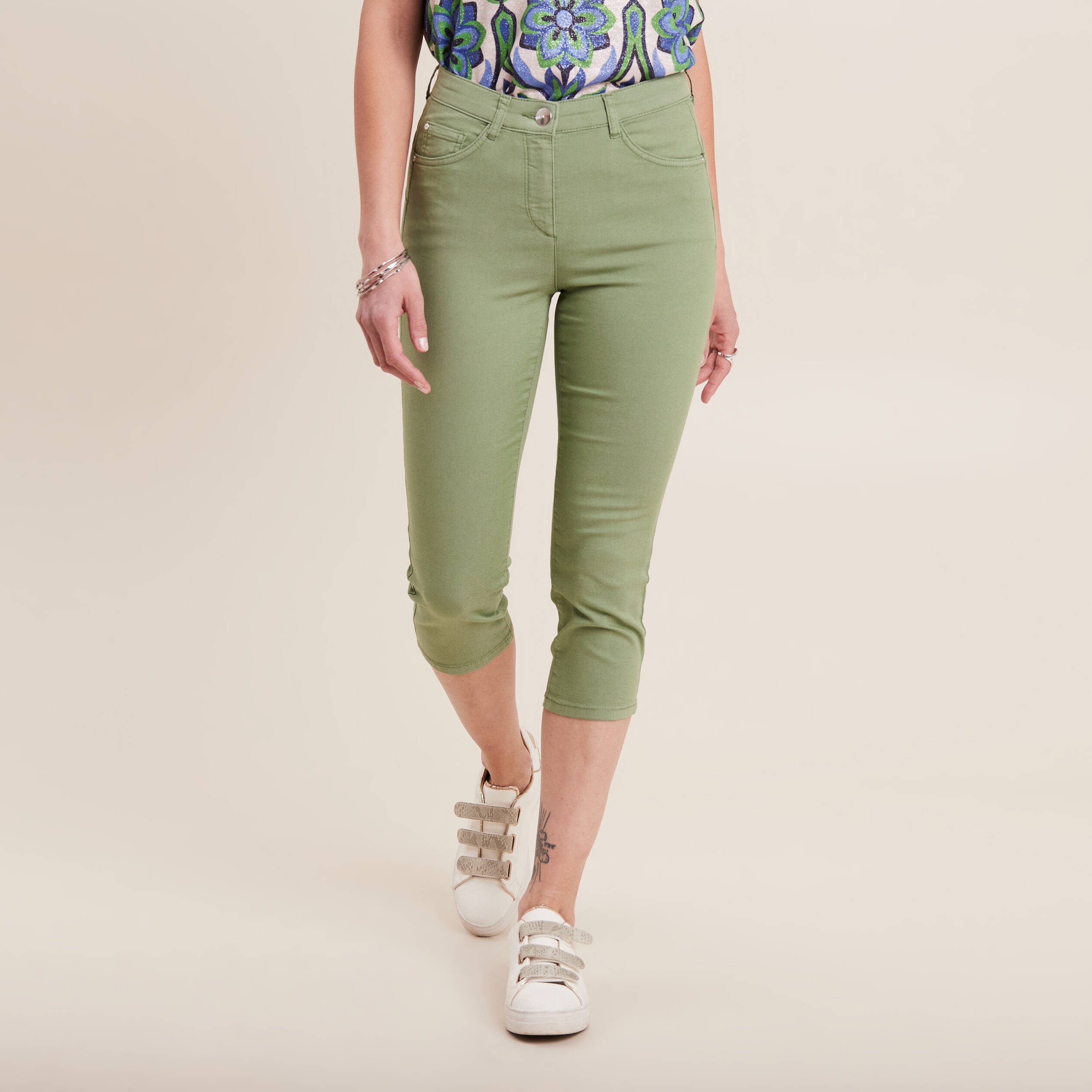 Pantacourt magique Le L&eacute;ger coupe droite vert femme