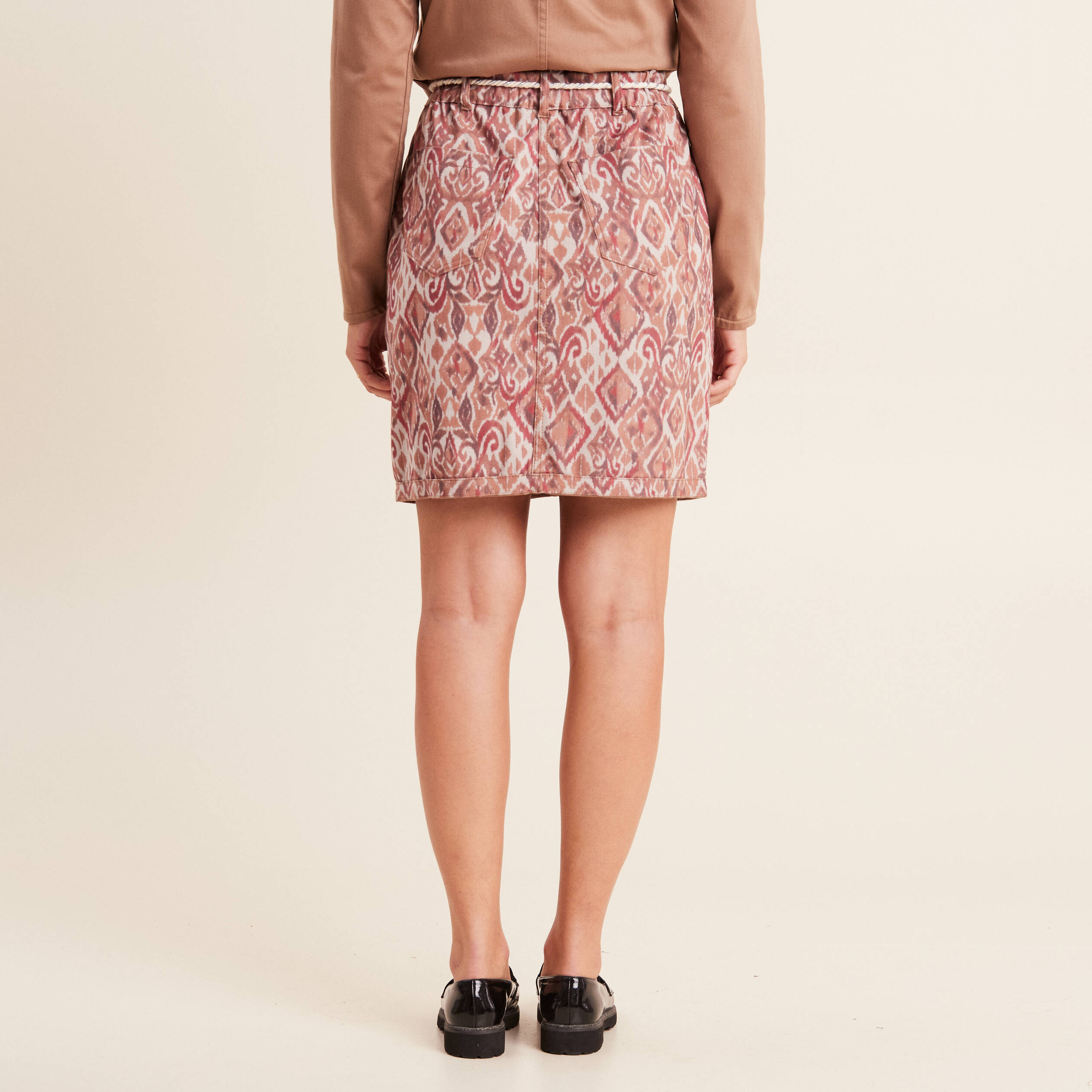 jupe droite reversible rose femme Jupe droite réversible rose femme
