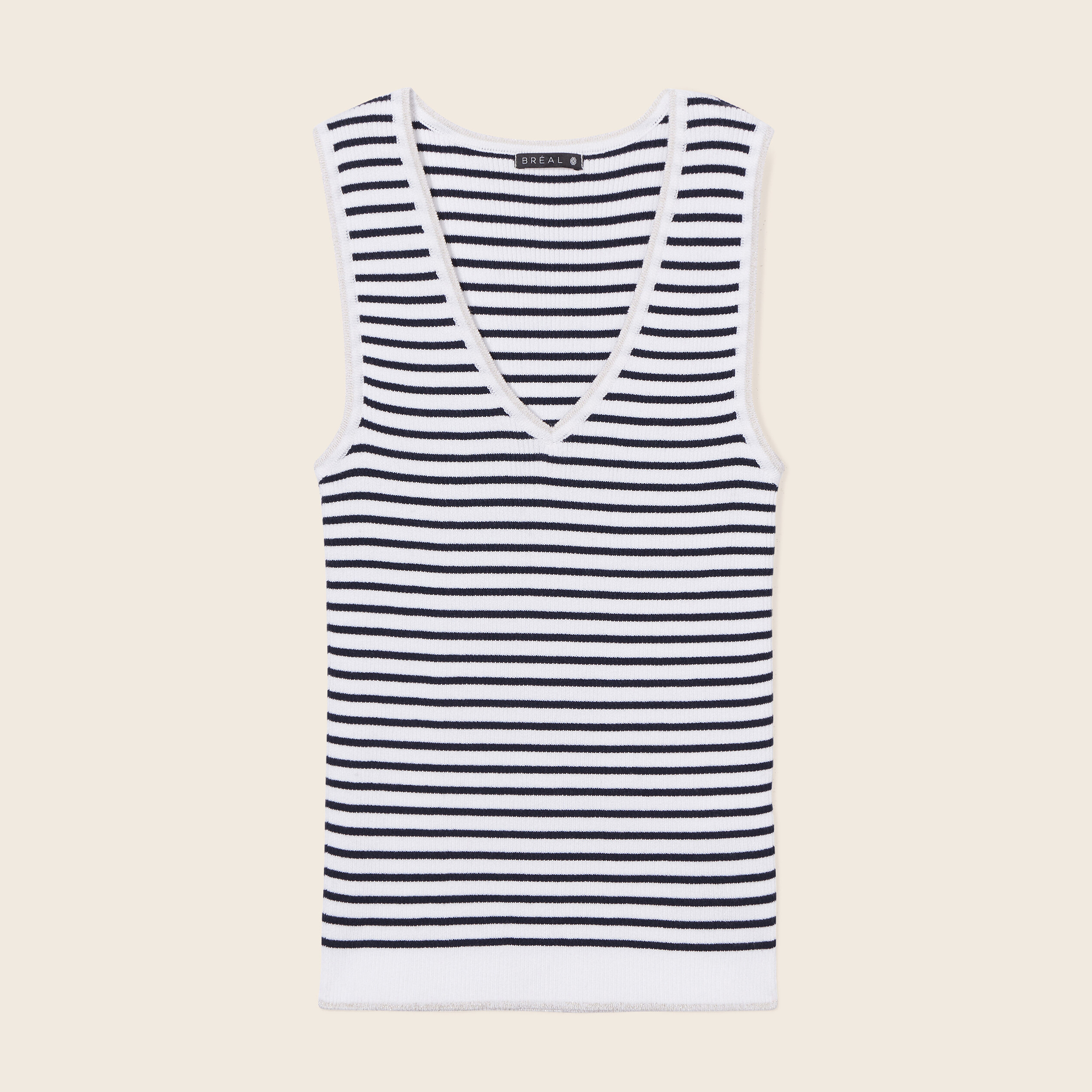 pull debardeur col en v bleu marine femme Pull débardeur col en V bleu marine femme