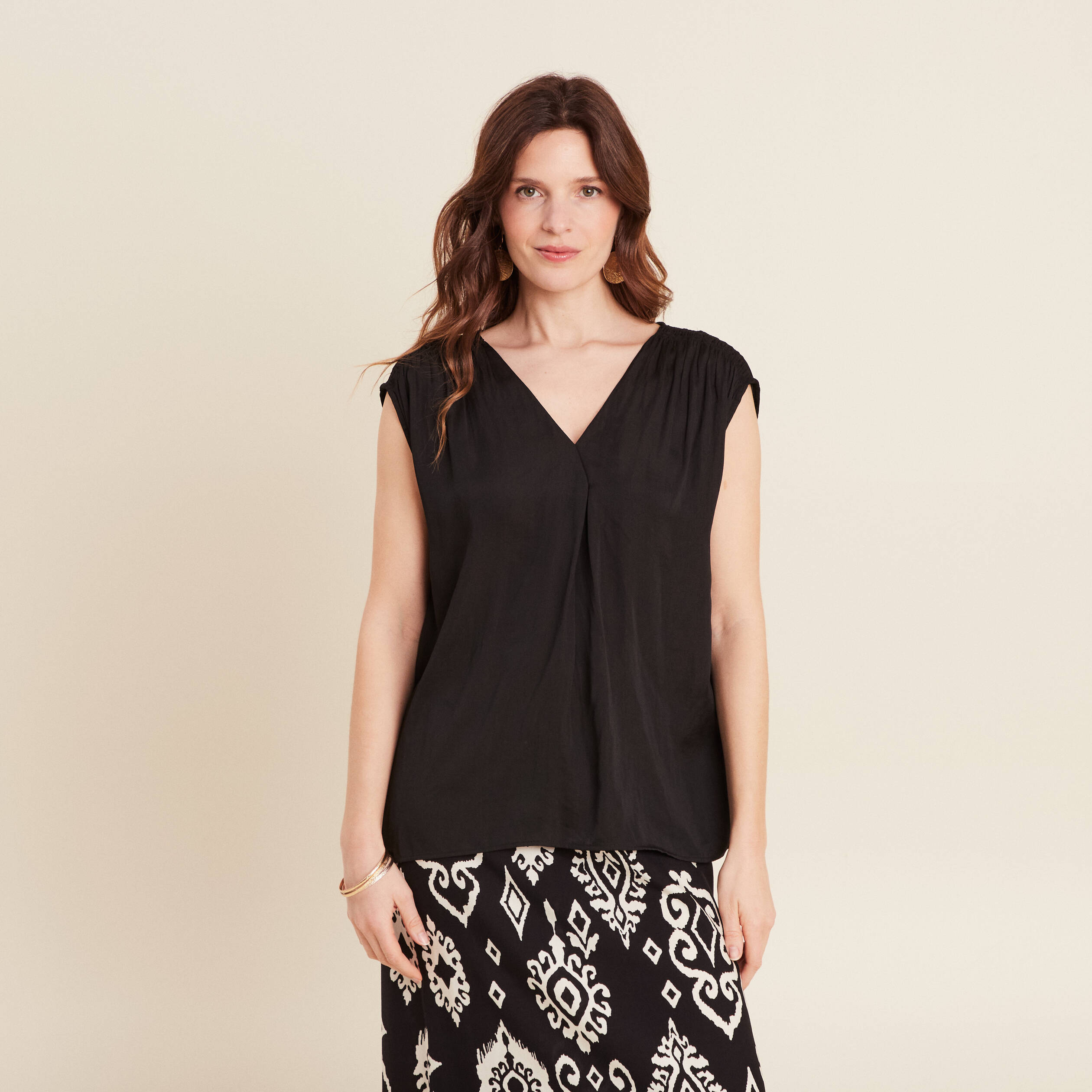 blouse sans manches noir femme Blouse sans manches noir femme