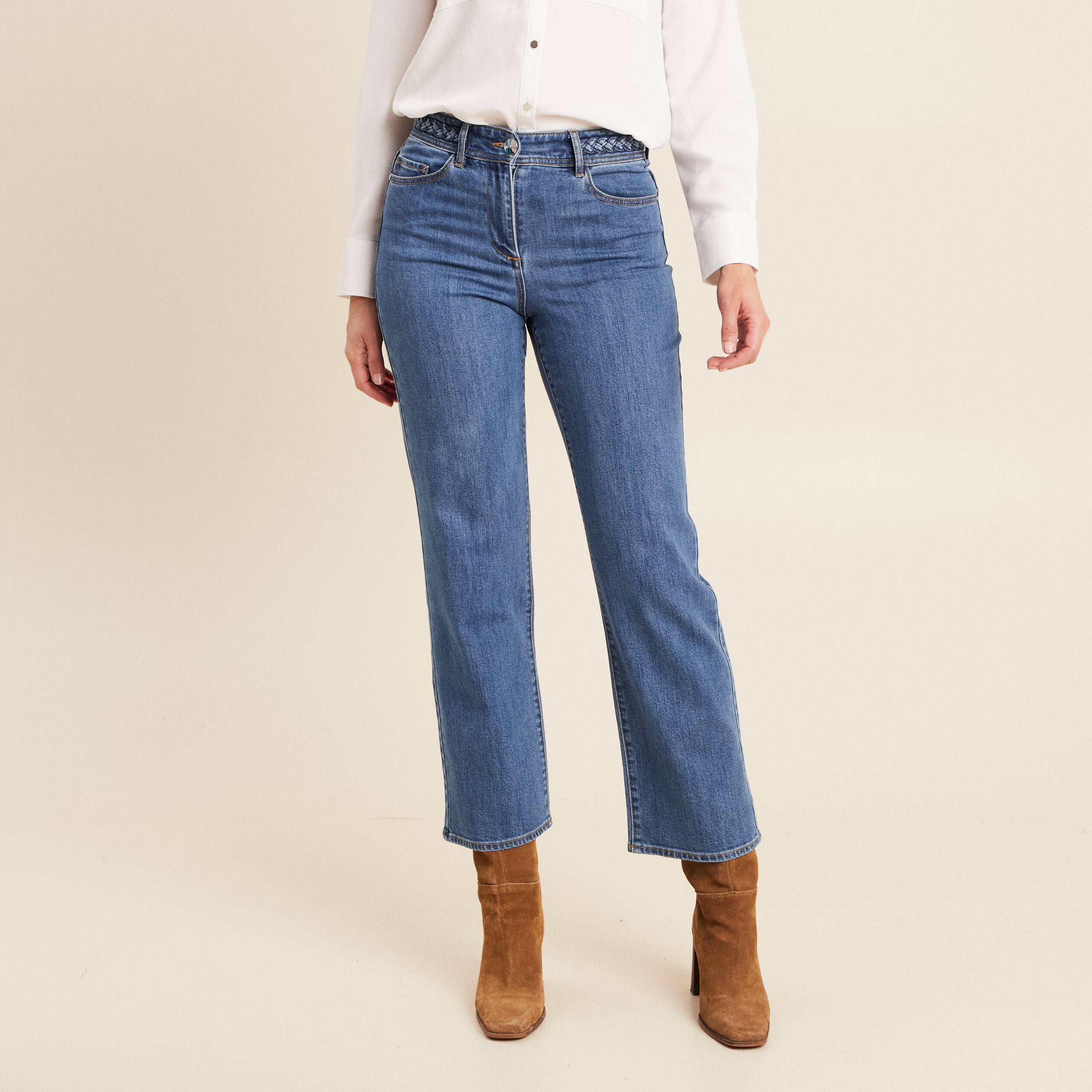 Jean 7 For All Mankind Délavé Clouté - Taille 3 (US Women's) - Coupe Bootcut - Occasion Très Bon état