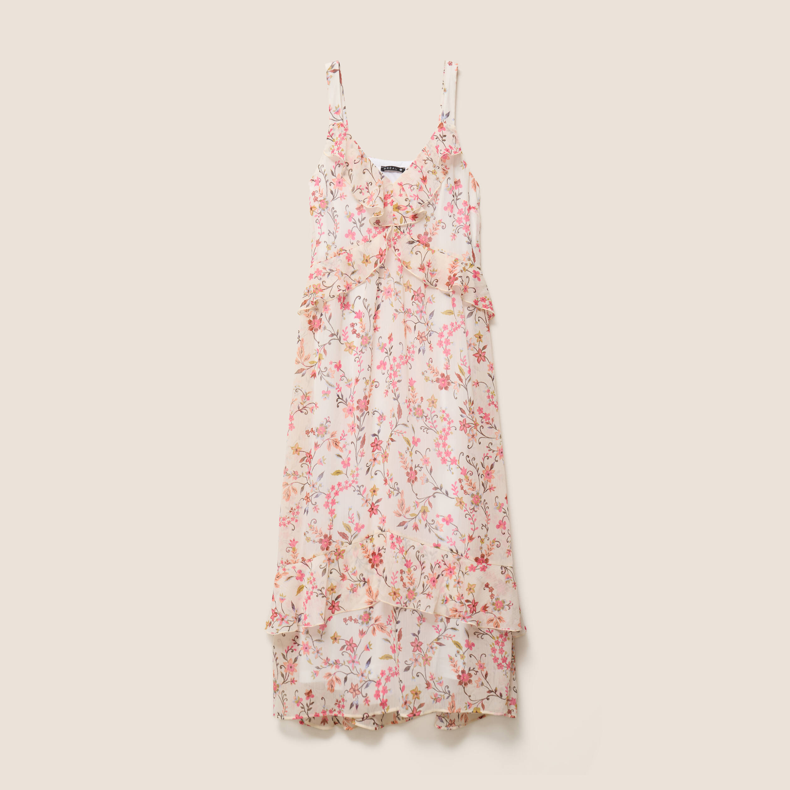 Robe longue &eacute;vas&eacute;e sans manches doubl&eacute;e multicolore femme