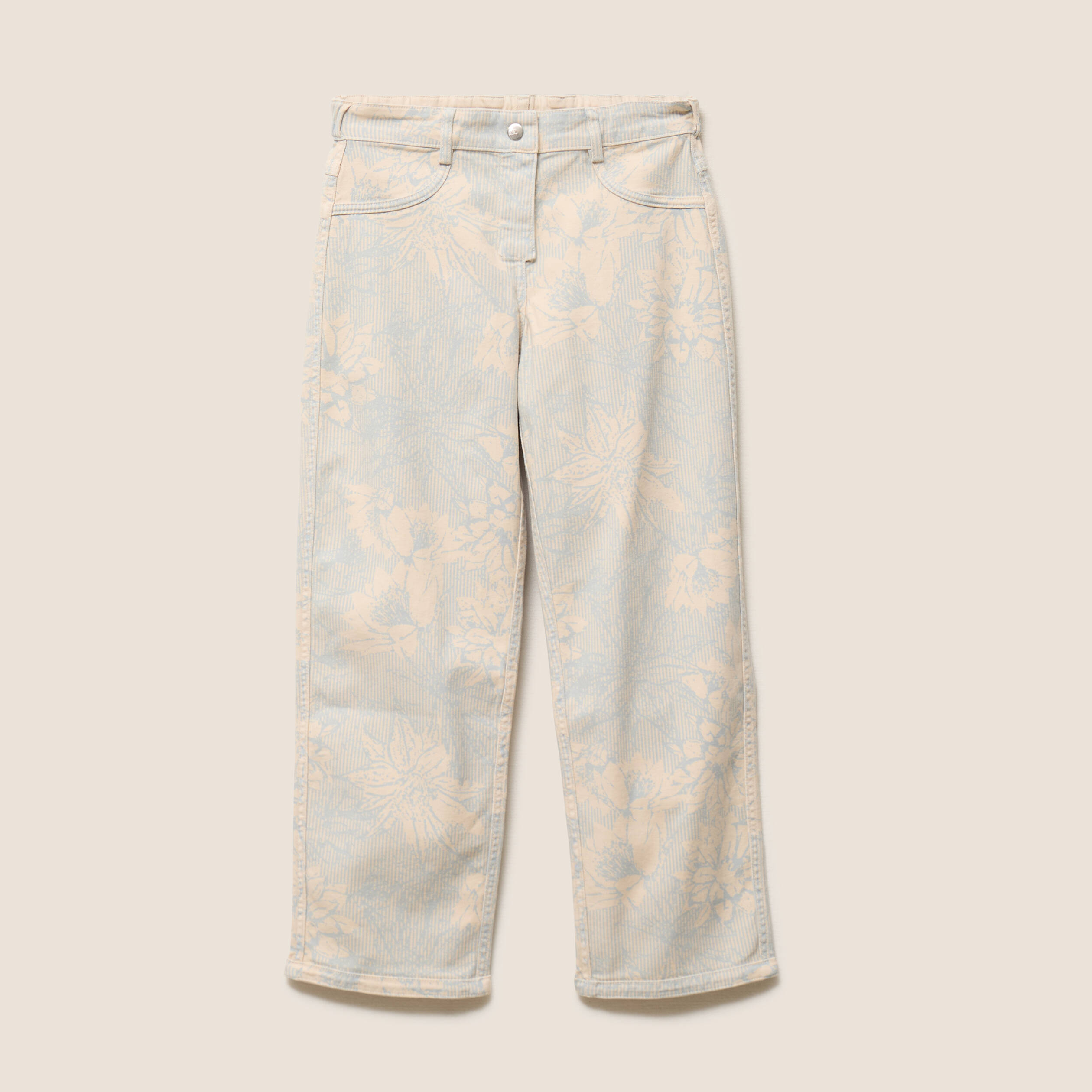 Jean r&eacute;versible droit 7/8&egrave;me beige femme