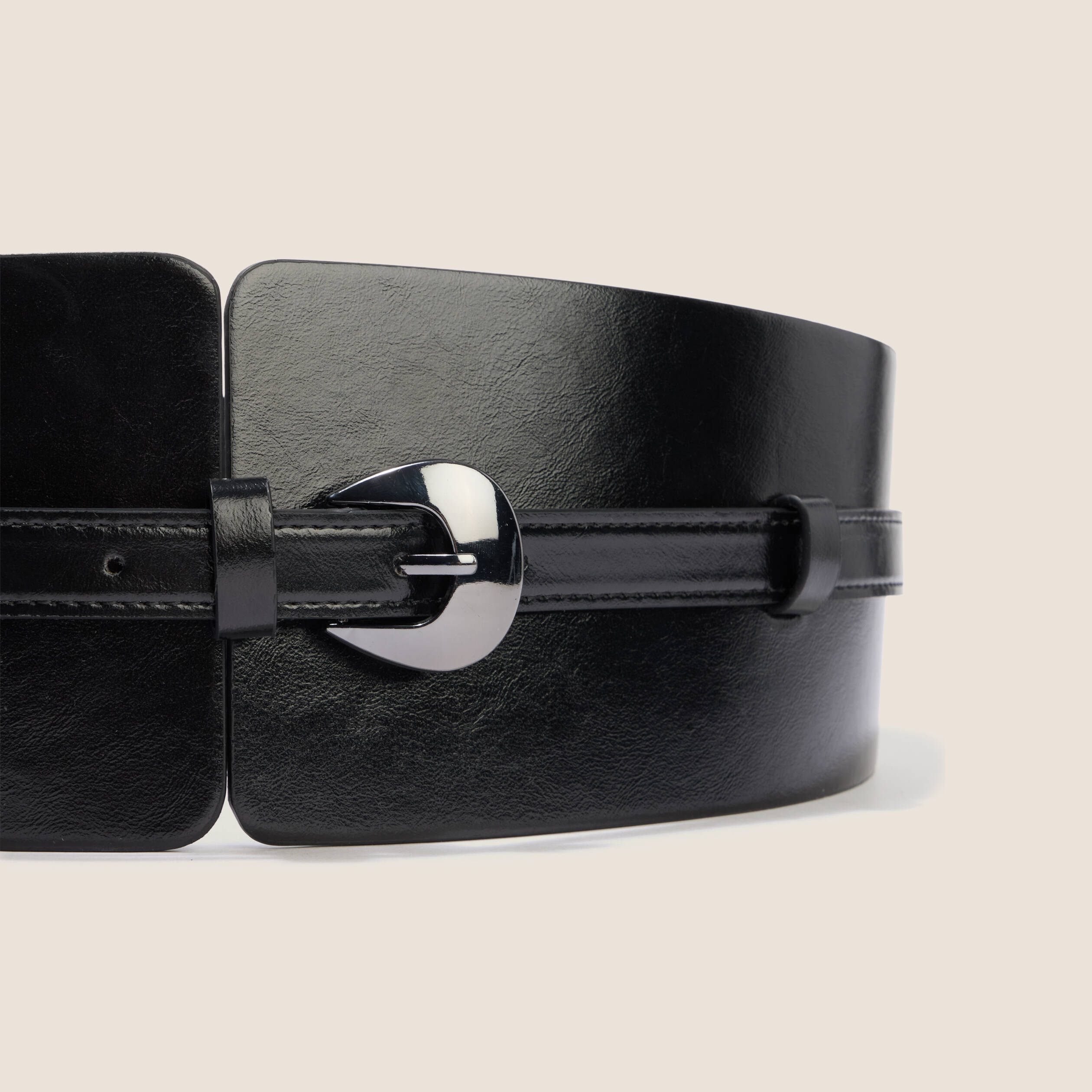 Ceinture large noir femme