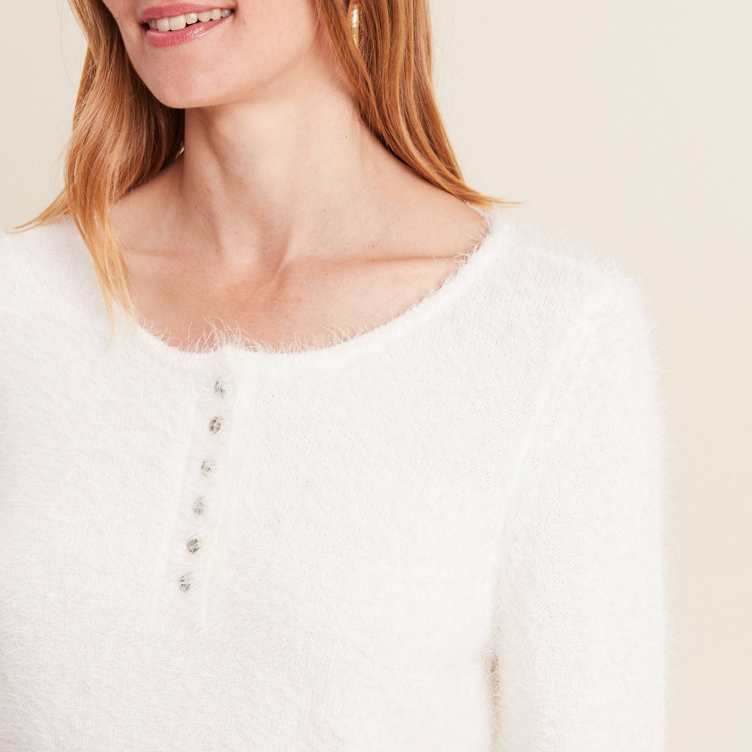 pull manches longues ecru femme Pull manches longues ecru femme