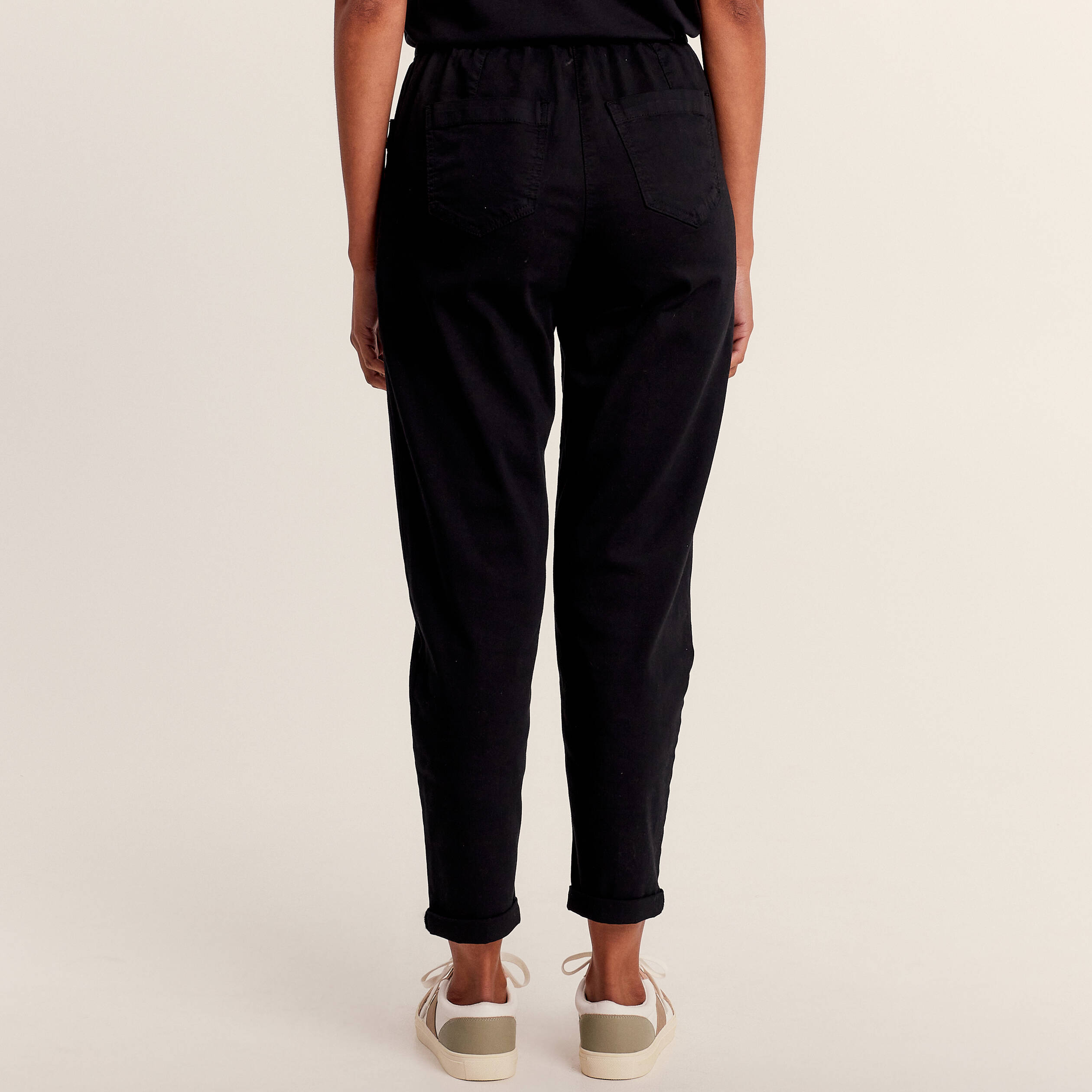 pantalon coupe droite a coulisse vert fonce femme Pantalon coupe droite à coulisse vert foncé femme
