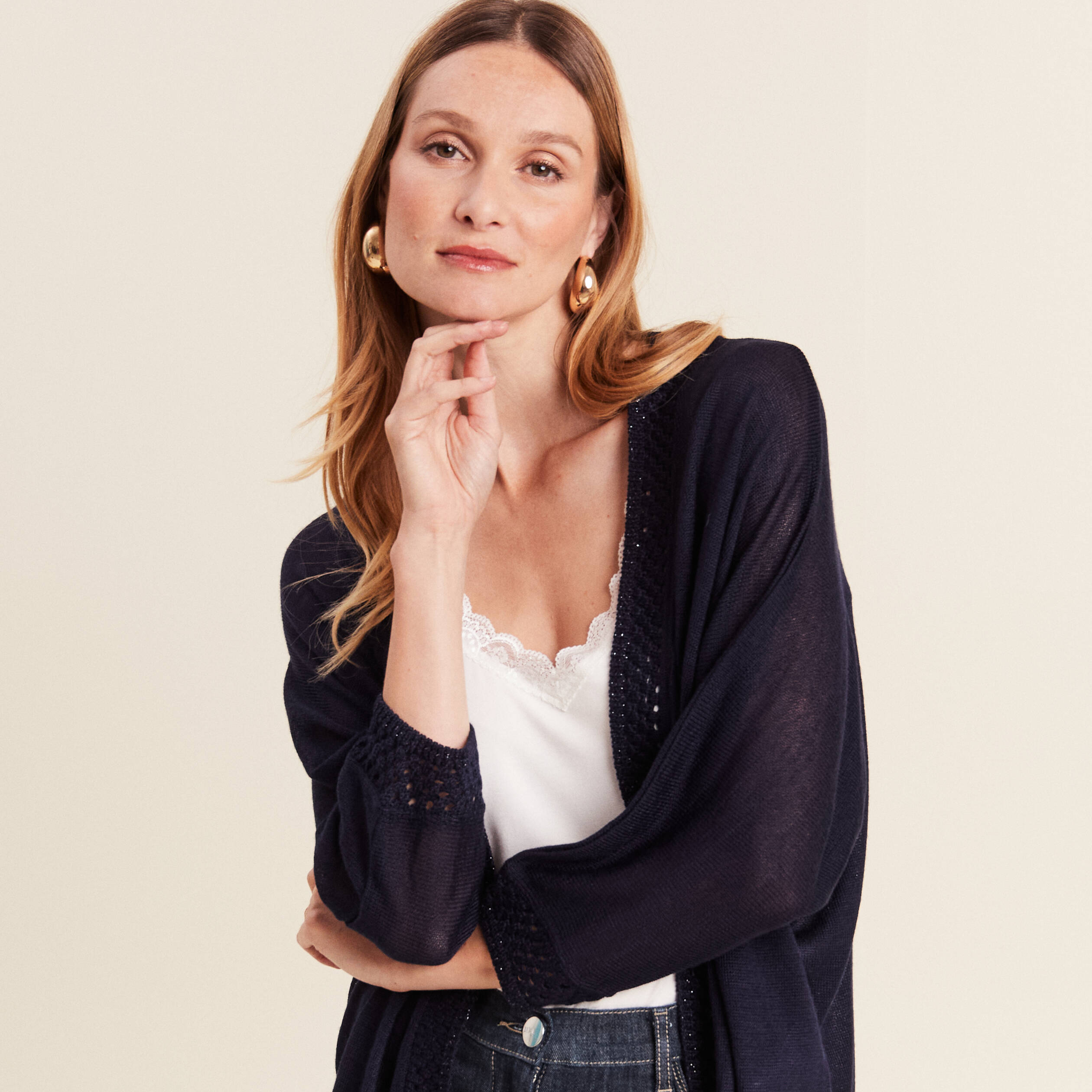 Gilet Femme Saint Charles Manches 3/4 - Taille 40 - Blanc - NEUF Avec étiquettes - Fabrication Française