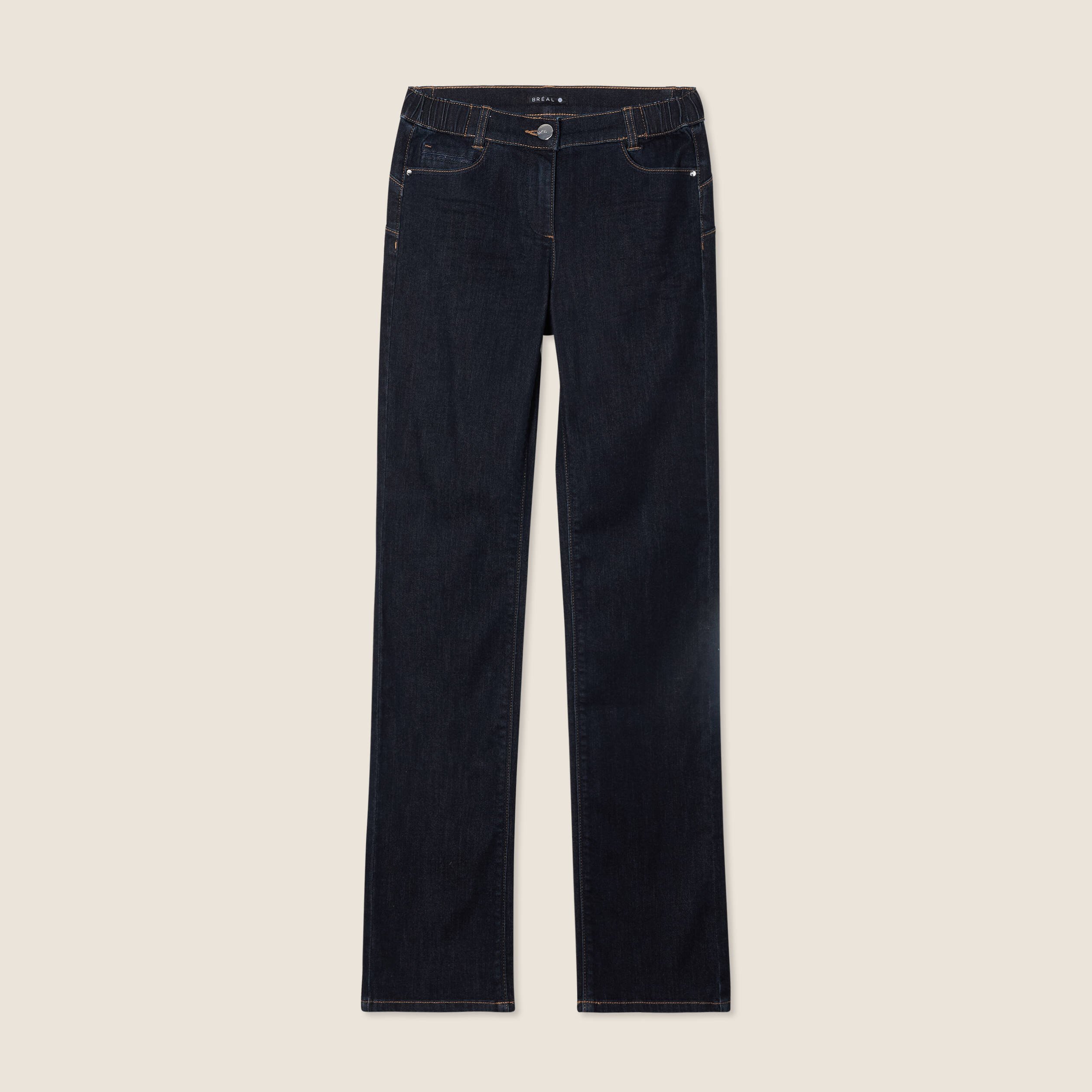 jean droit taille basculee denim brut femme Jean droit taille basculée denim brut femme