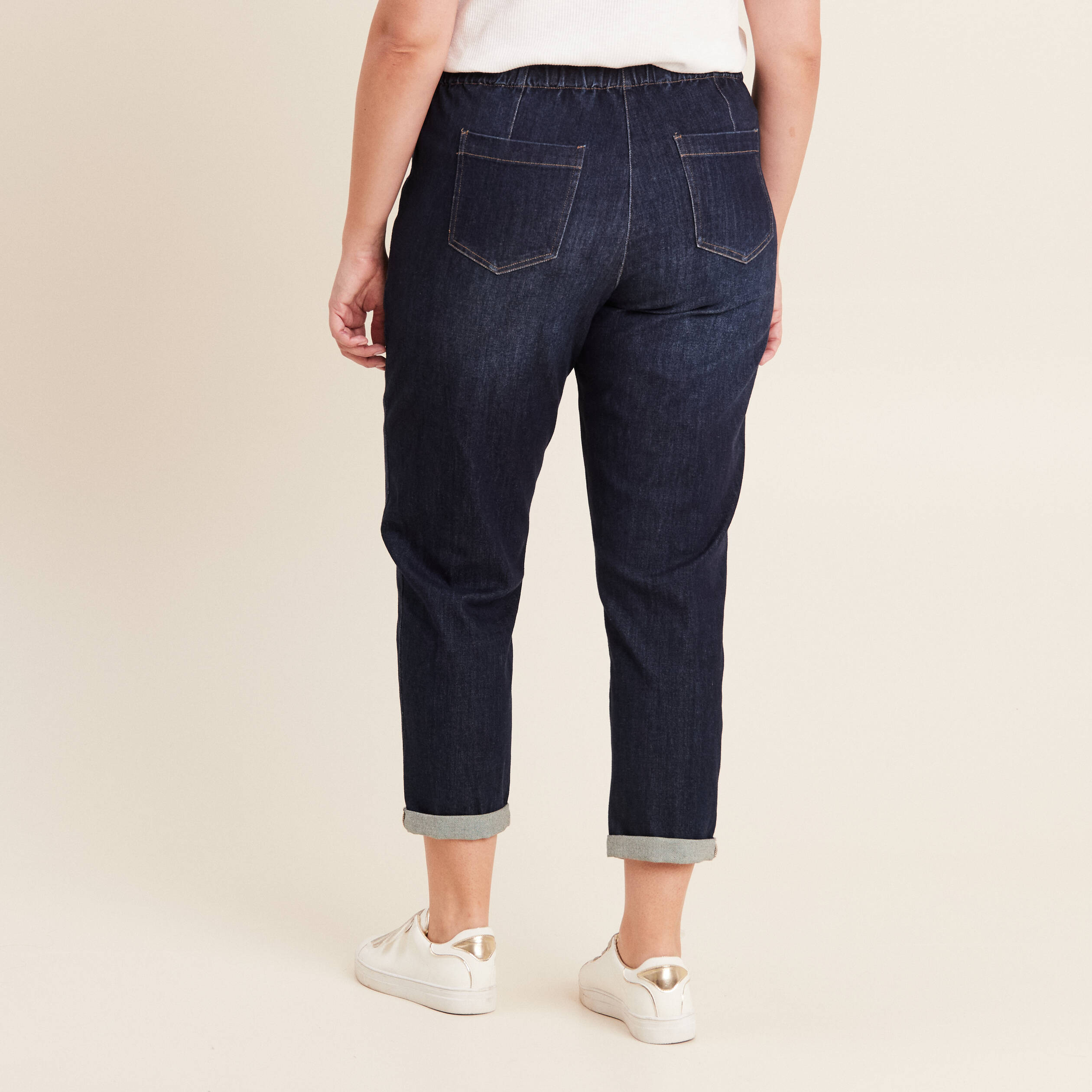 jean large a coulisse denim brut femme Jean large à coulisse denim brut femme