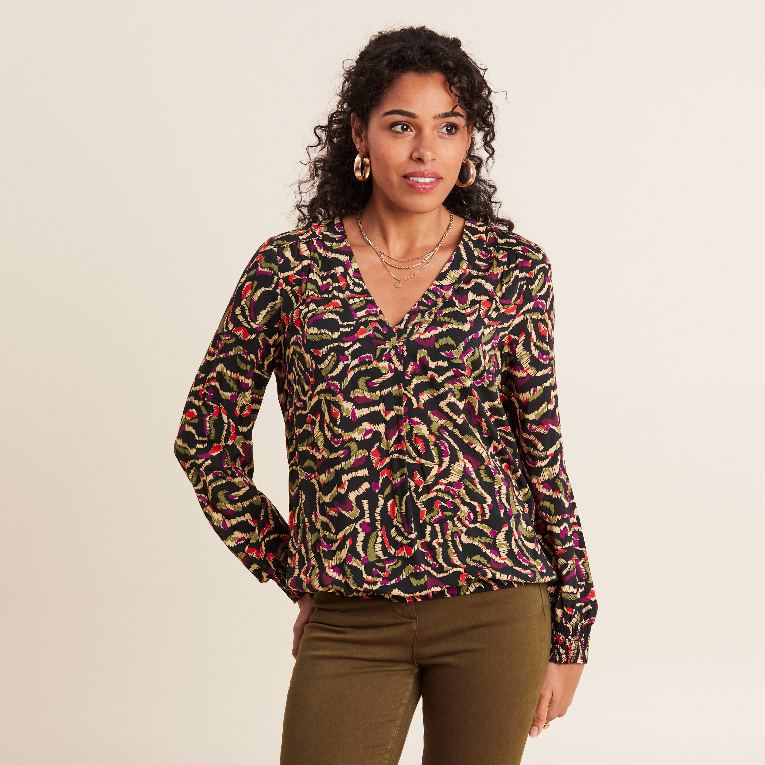 blouse manches longues vert kaki femme Blouse manches longues vert kaki femme