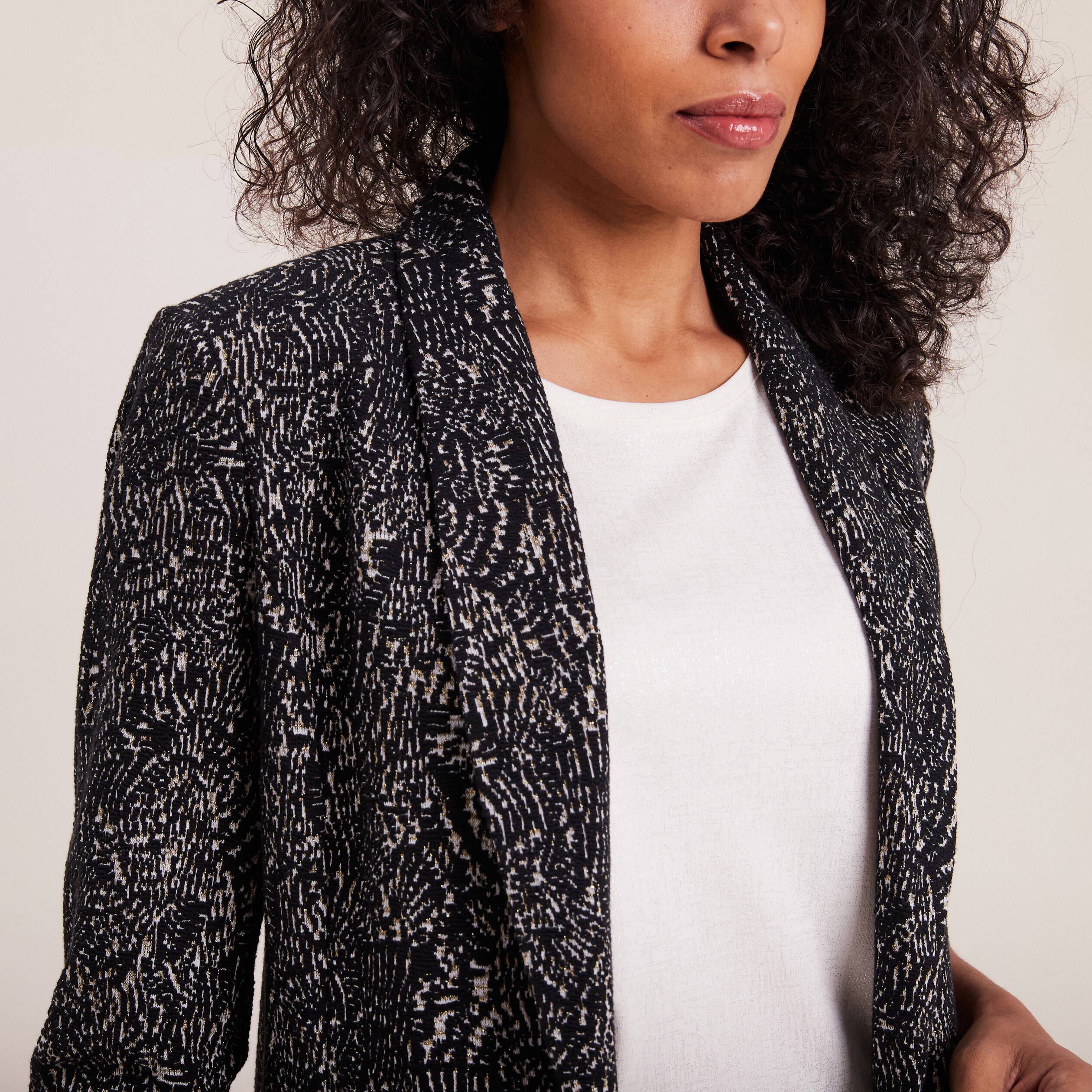 veste tailleur manches 34 noir femme Veste tailleur manches 3/4 noir femme