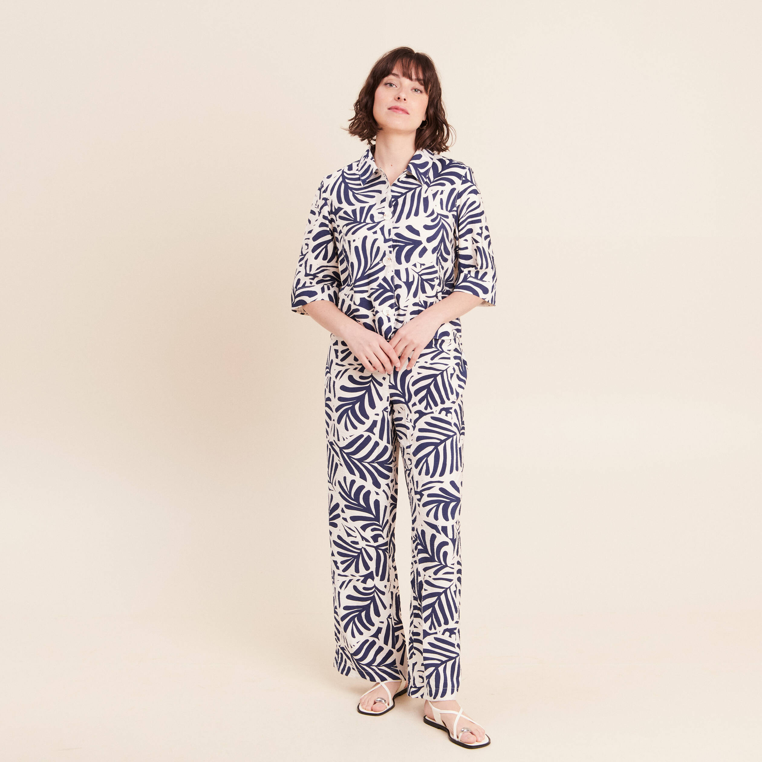 Veste courte manches 3/4 blanc femme