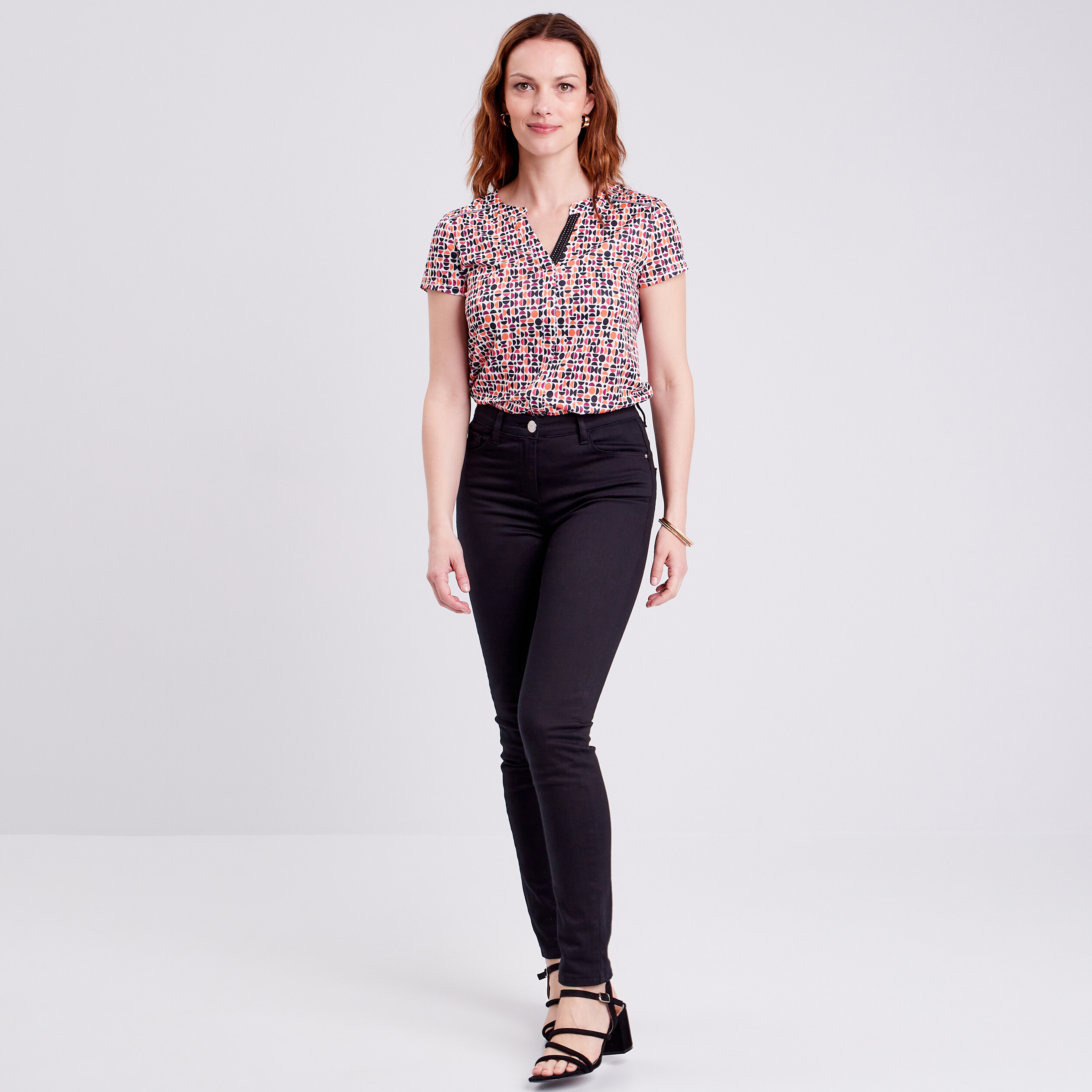 t shirt manches courtes multicolore femme T-shirt manches courtes multicolore femme