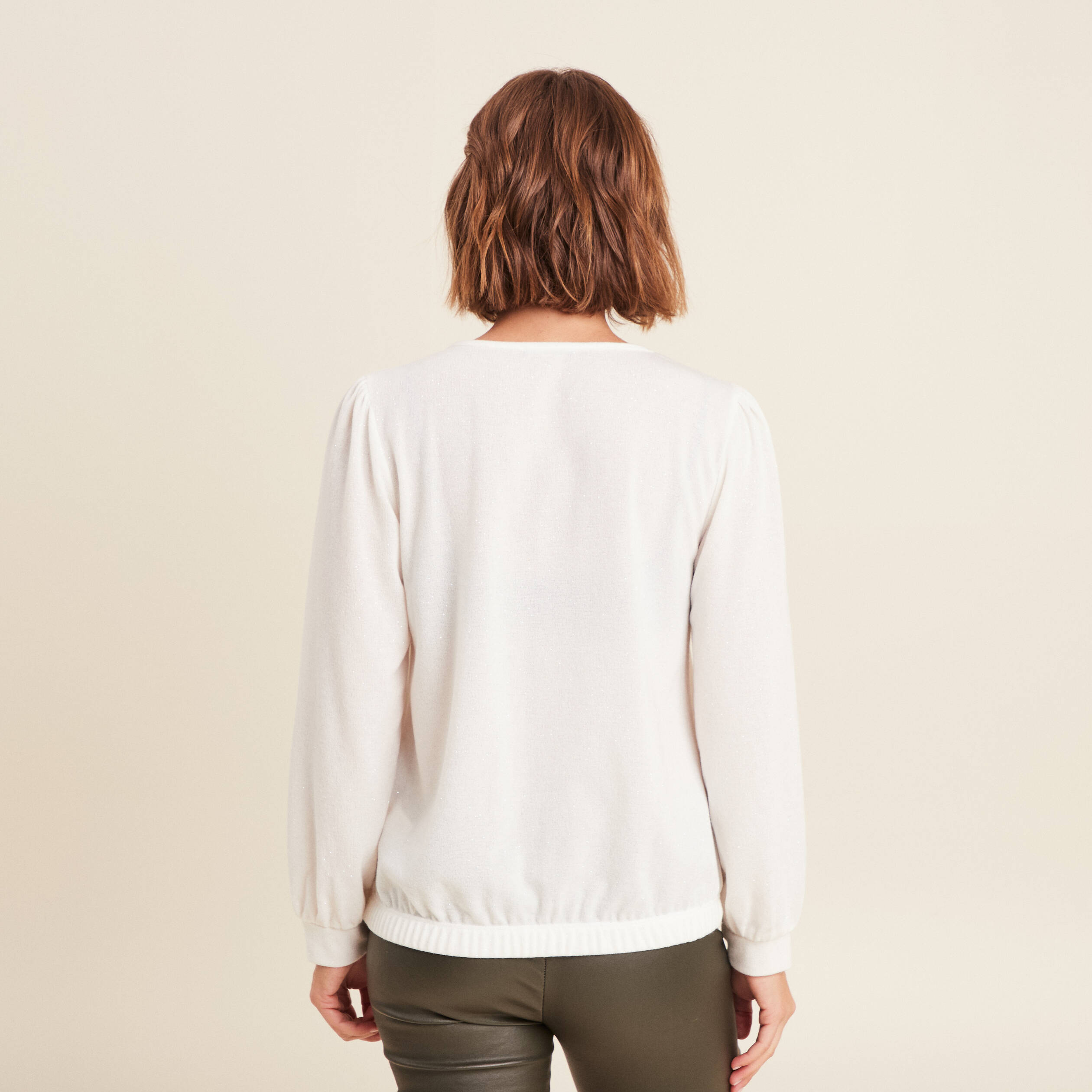 t shirt manches longues ecru femme T-shirt manches longues ecru femme