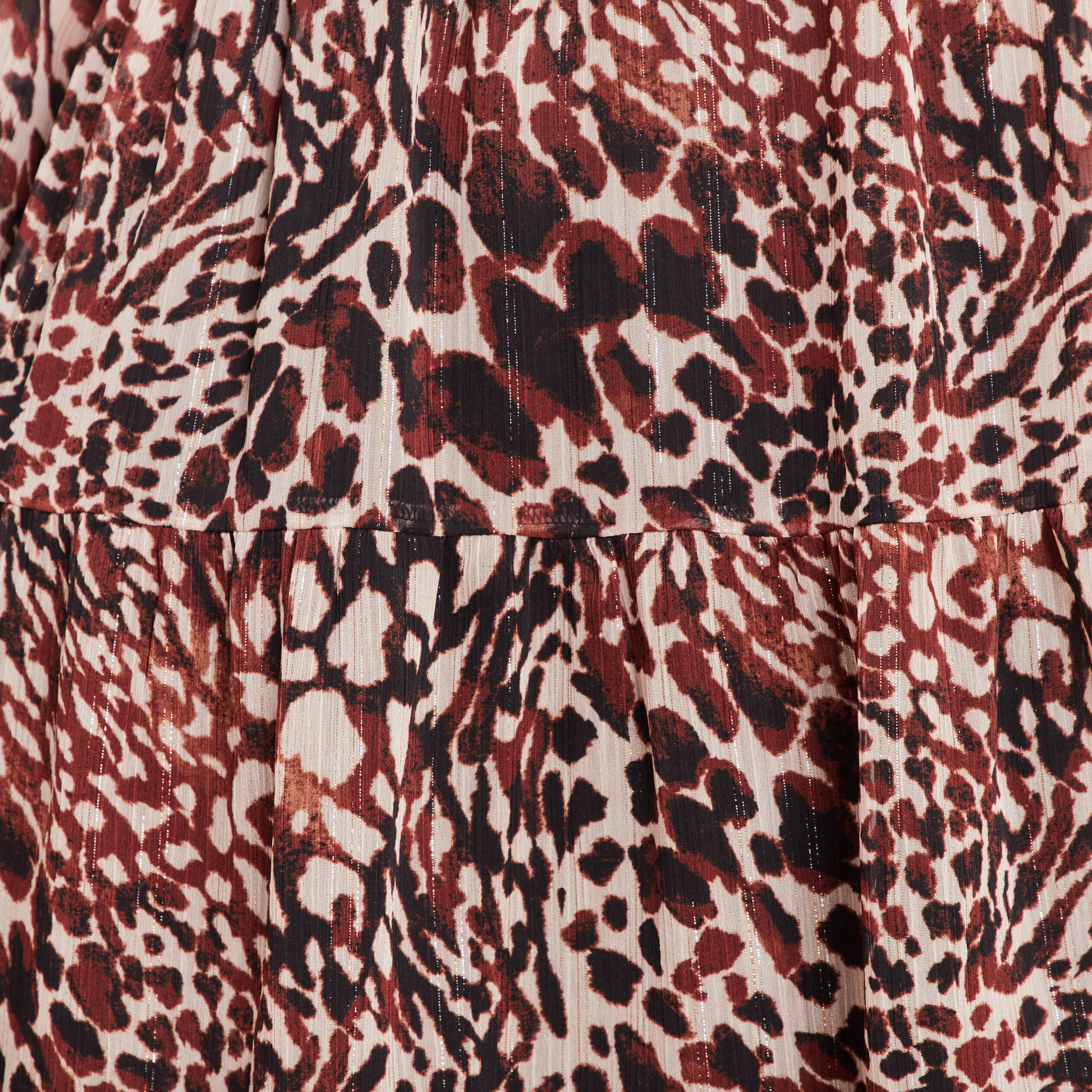 Robe courte &eacute;vas&eacute;e col v manches longues marron femme