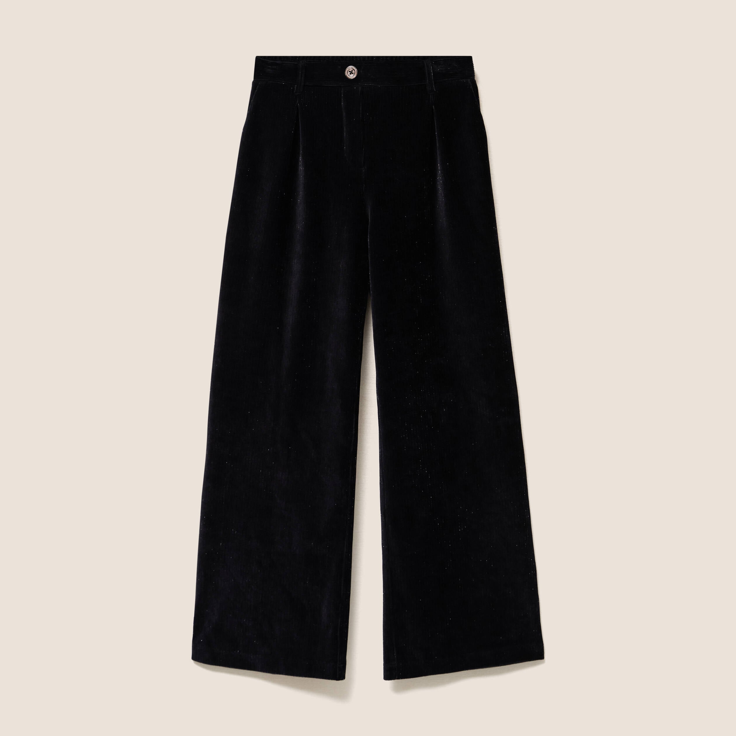 Pantalon en velours noir femme