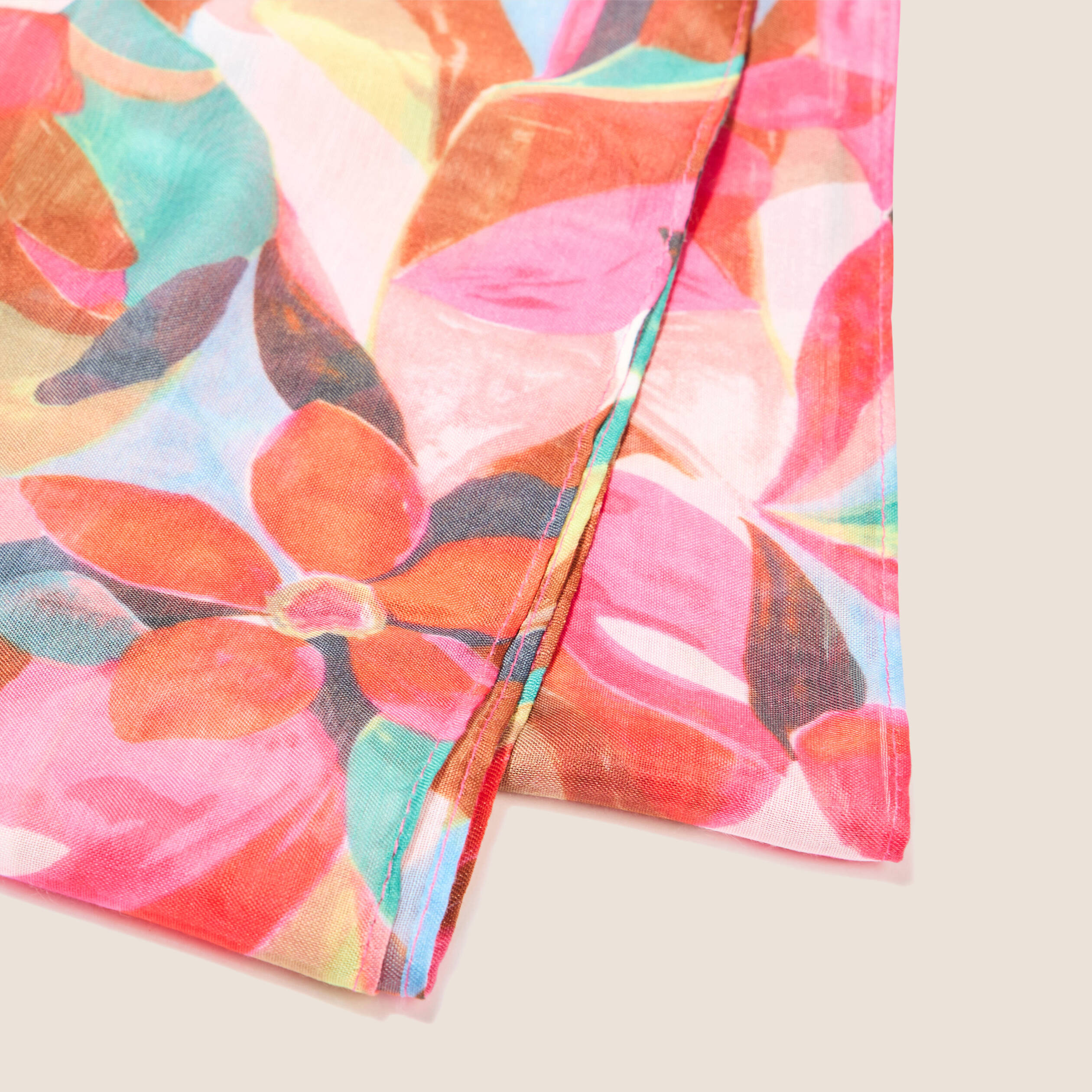 Foulard en voile transparent multicolore femme
