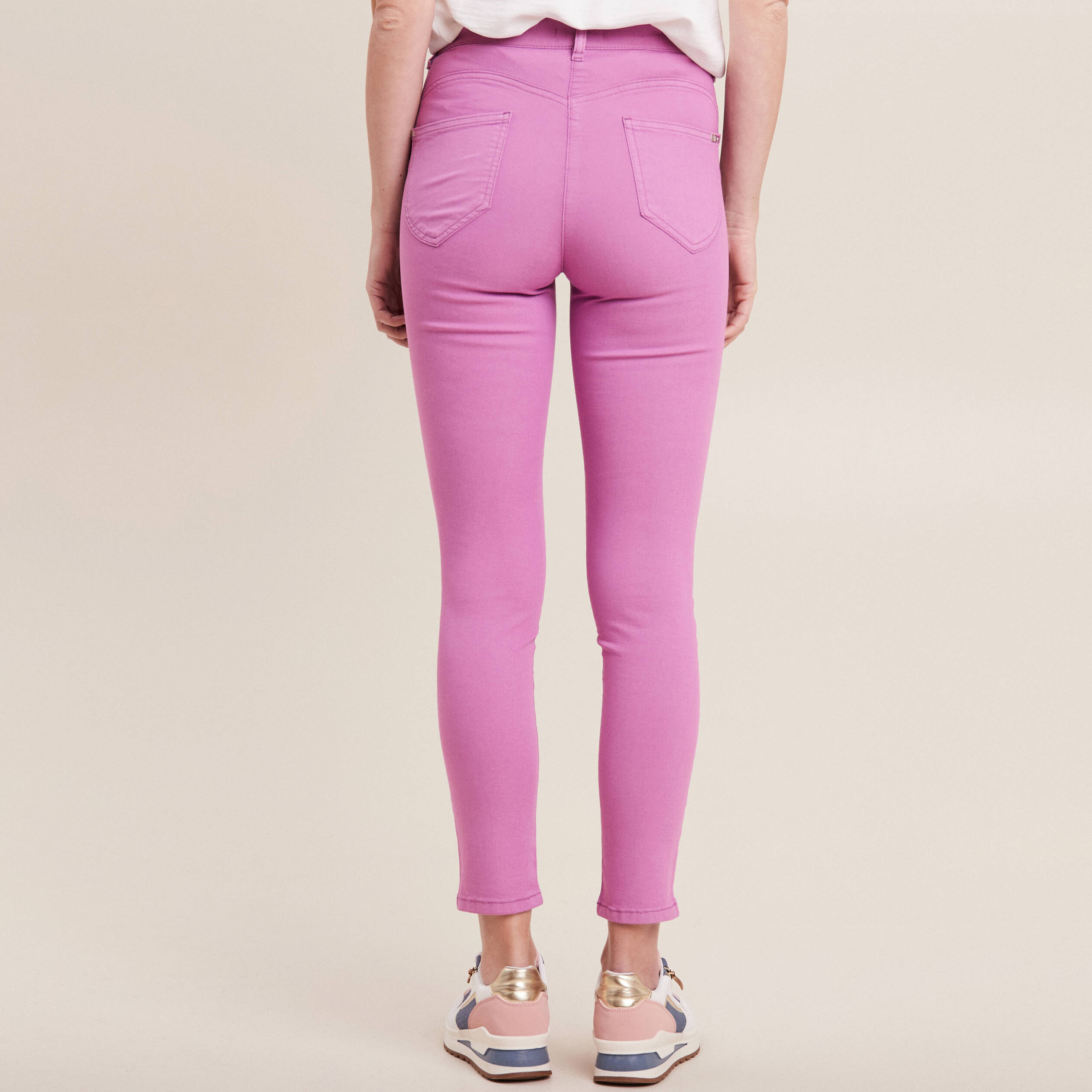 pantalon leger taille standard 78eme mauve femme Pantalon léger taille standard 7/8ème mauve femme