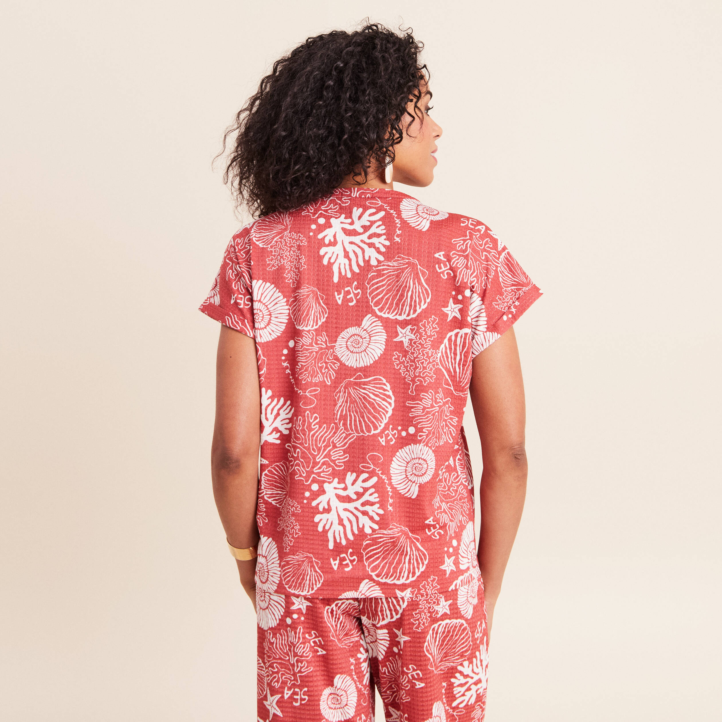 T-shirt manches courtes orange femme