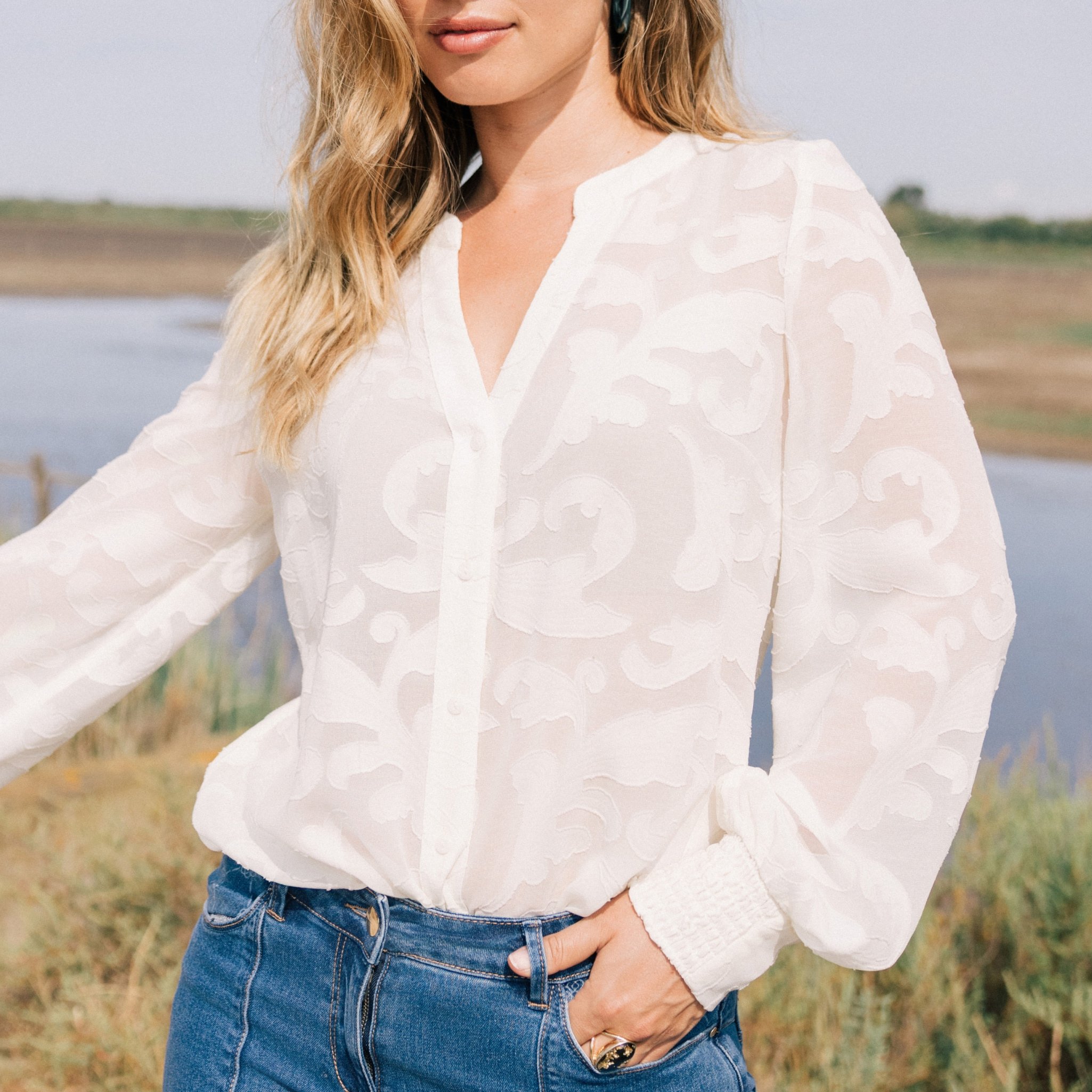 Longue Chemise Chemise Blanche Femme Ample SAMI Blanche Chemise