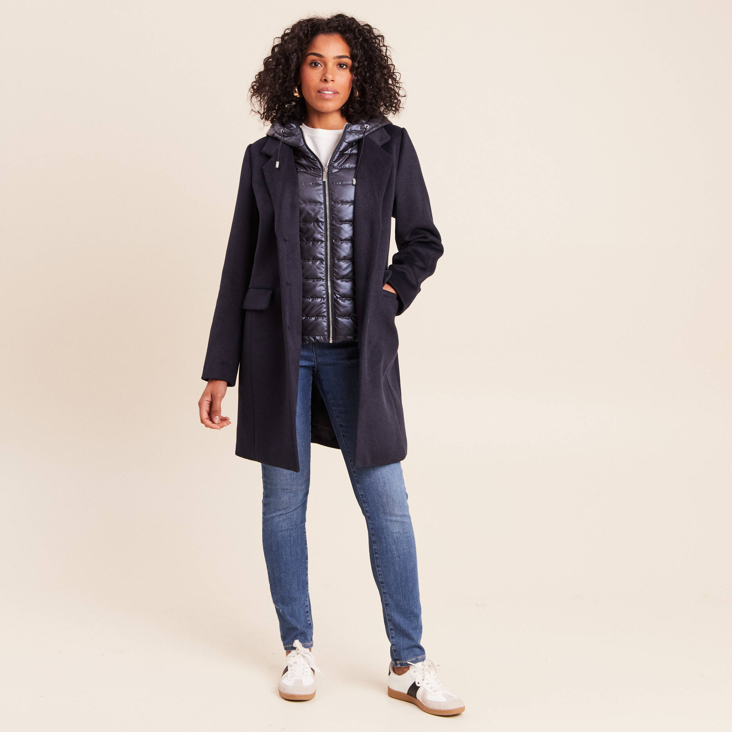 Manteau D'hiver Femme Blauer – Doudoune Noire 2XL – Capuche Fourrure – BO23
