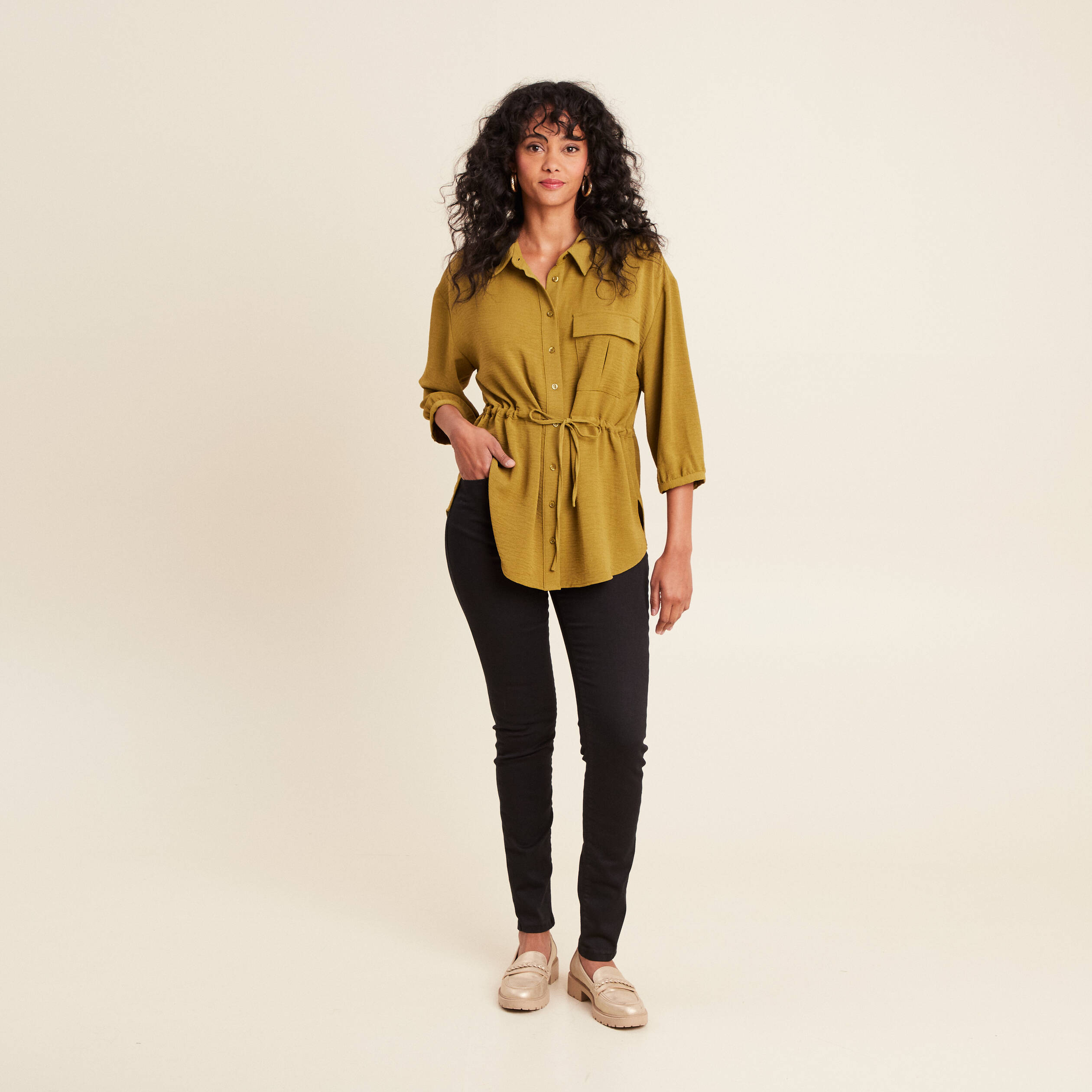 chemise droite longue manches longues vert kaki femme chemise droite longue manches longues vert kaki femme