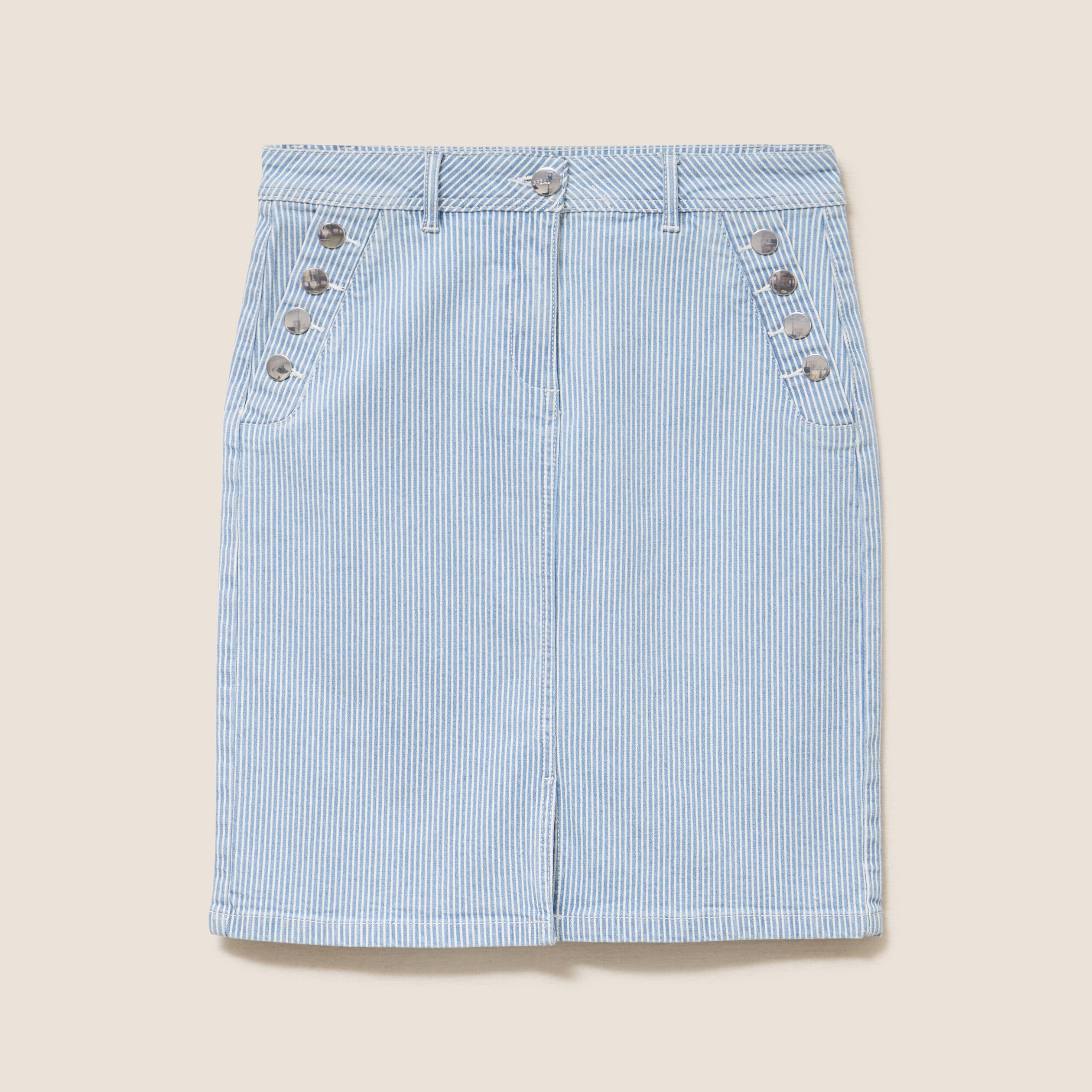 Jupe taille haute bleu femme