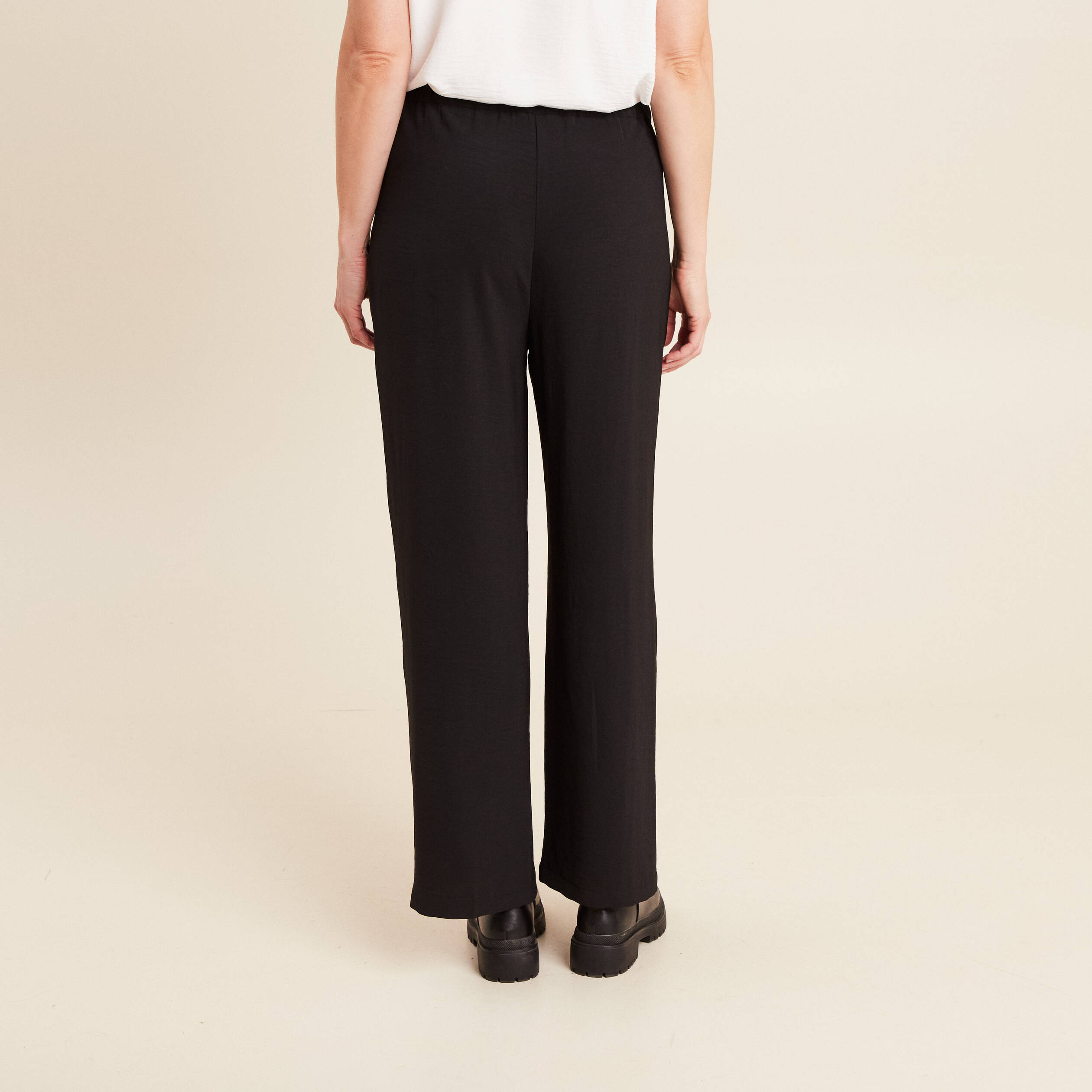 pantalon large taille haute noir femme Pantalon large taille haute noir femme