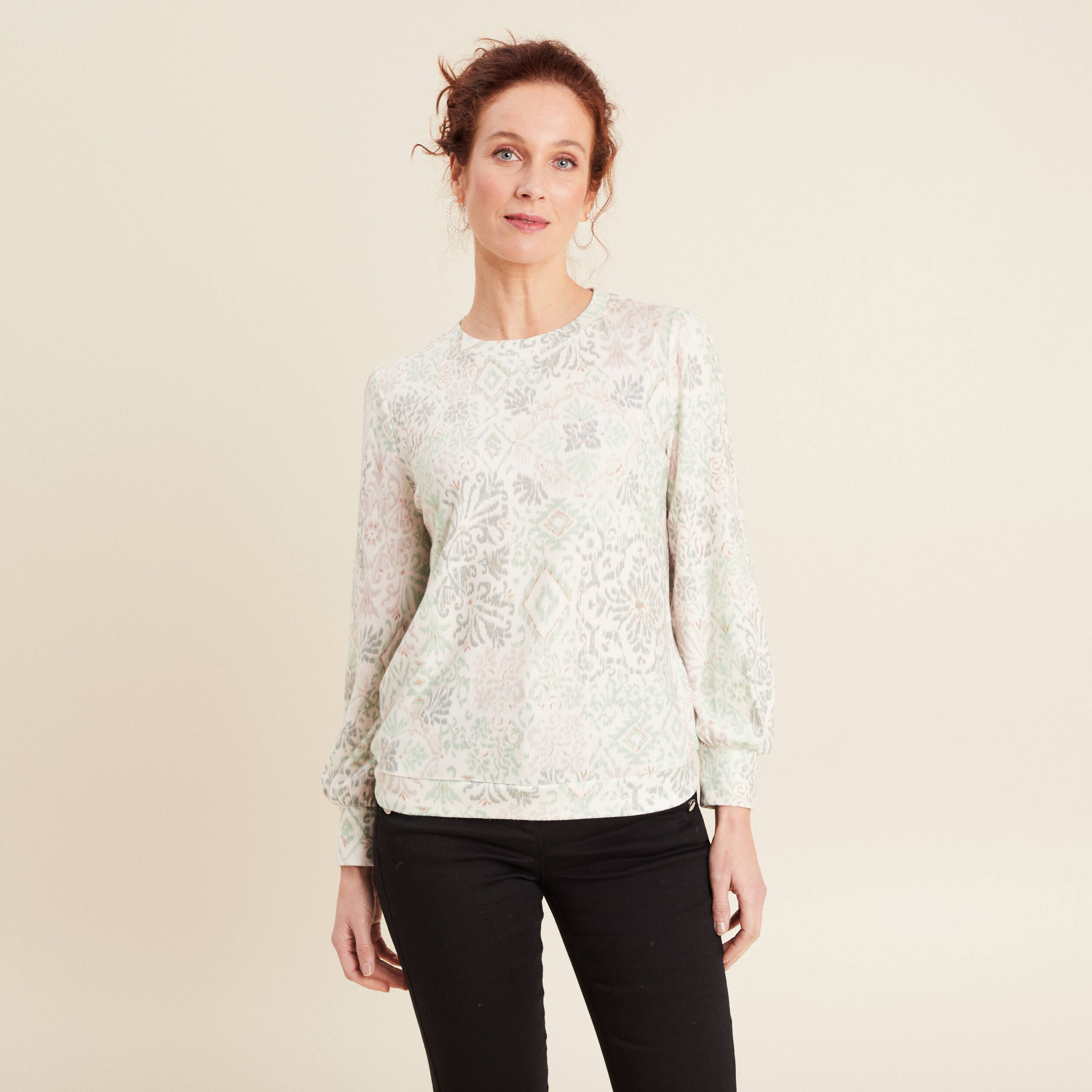 t shirt manches longues vert clair femme T-shirt manches longues vert clair femme