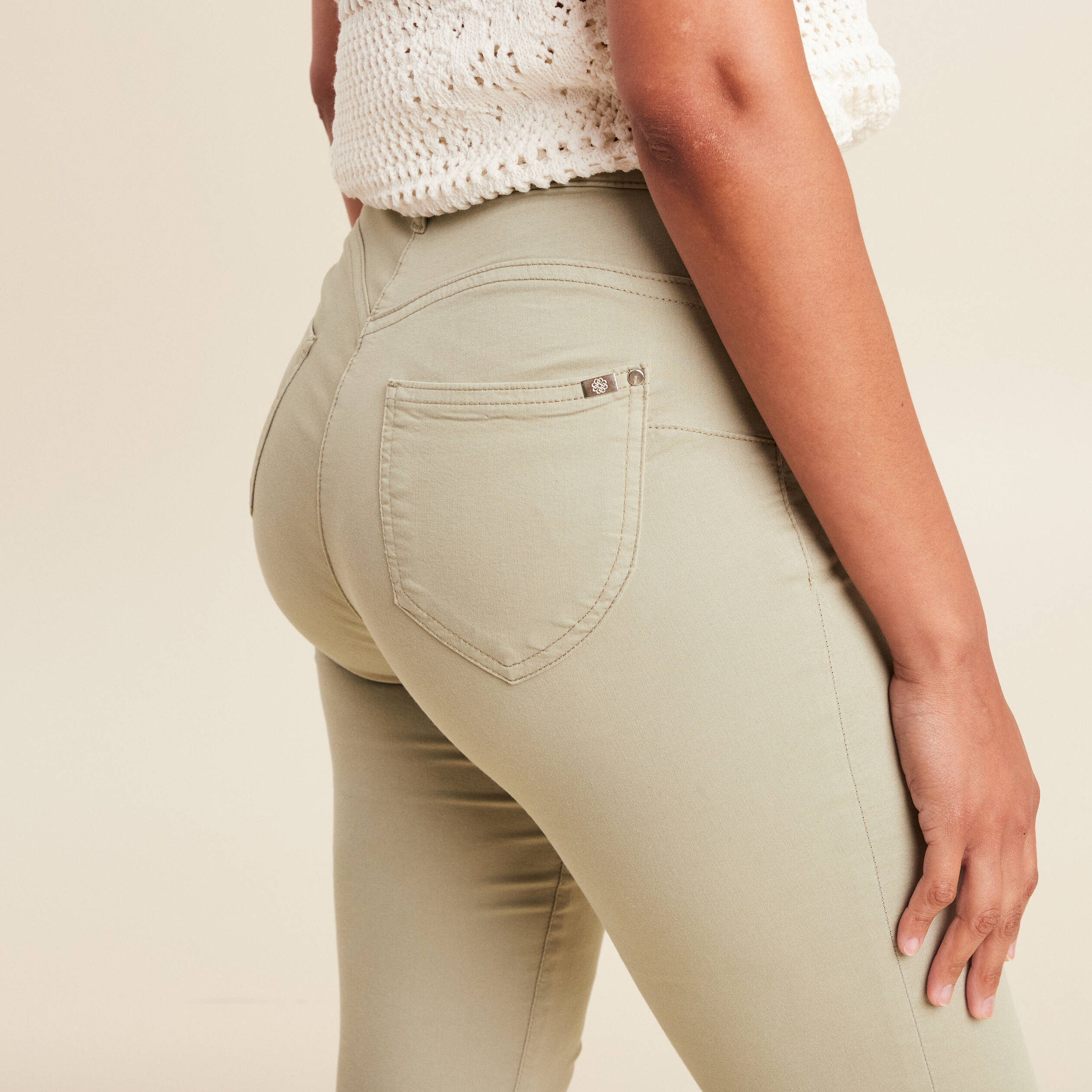 pantalon leger taille haute long vert clair femme Pantalon léger taille haute long vert clair femme