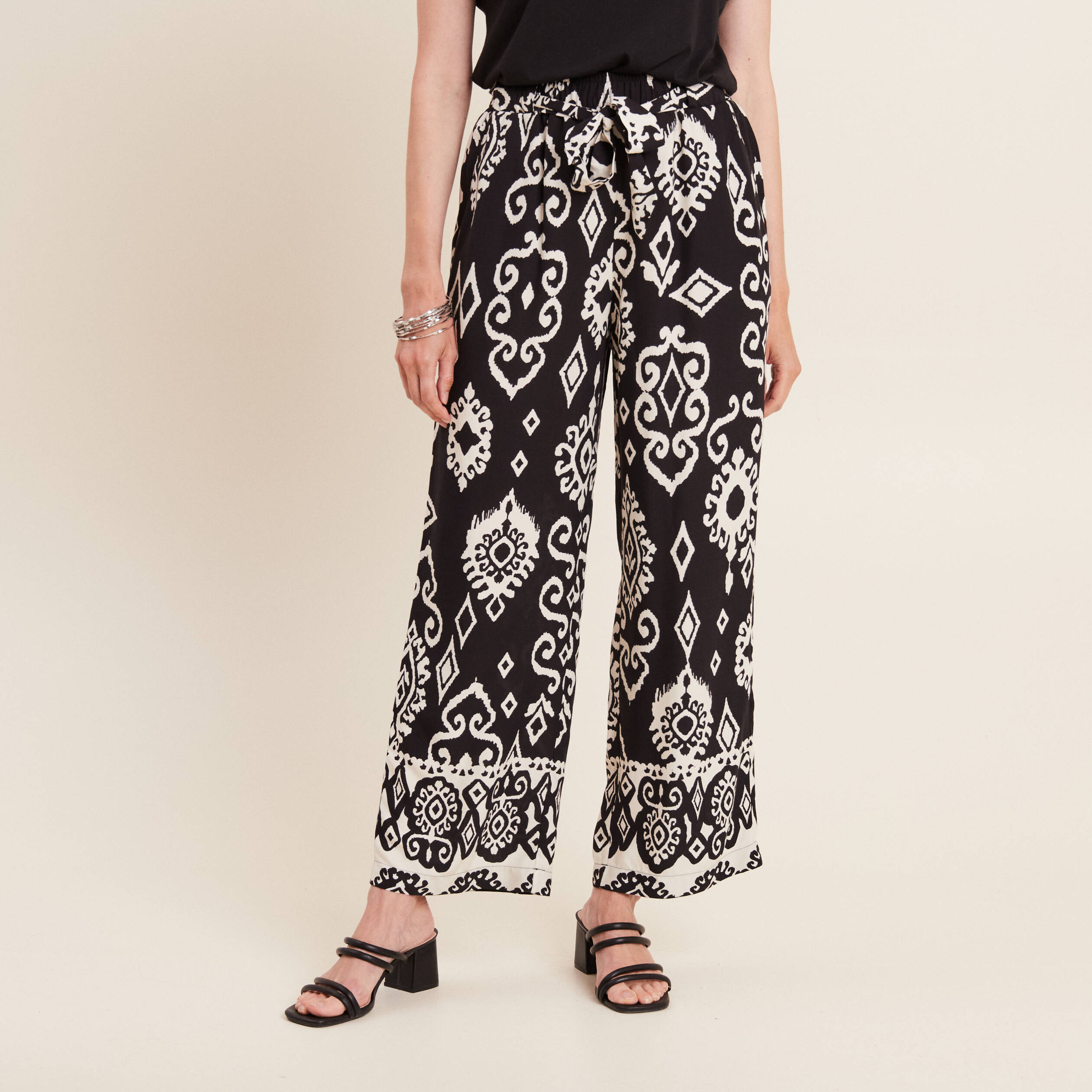 pantalon flou noir femme Pantalon flou noir femme