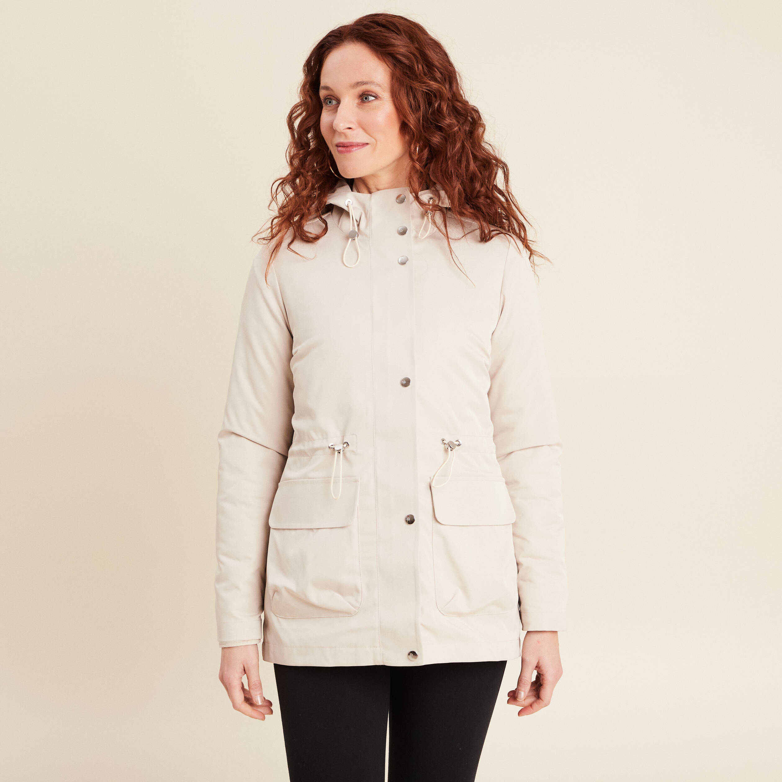 Parka &agrave; capuche sable femme
