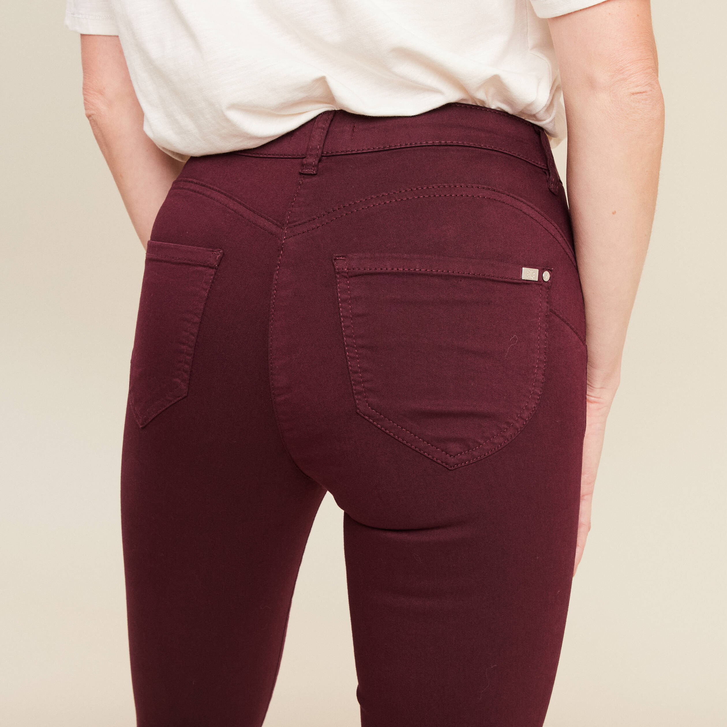 Pantalon magique Le L&eacute;ger coupe ajust&eacute;e bordeaux femme