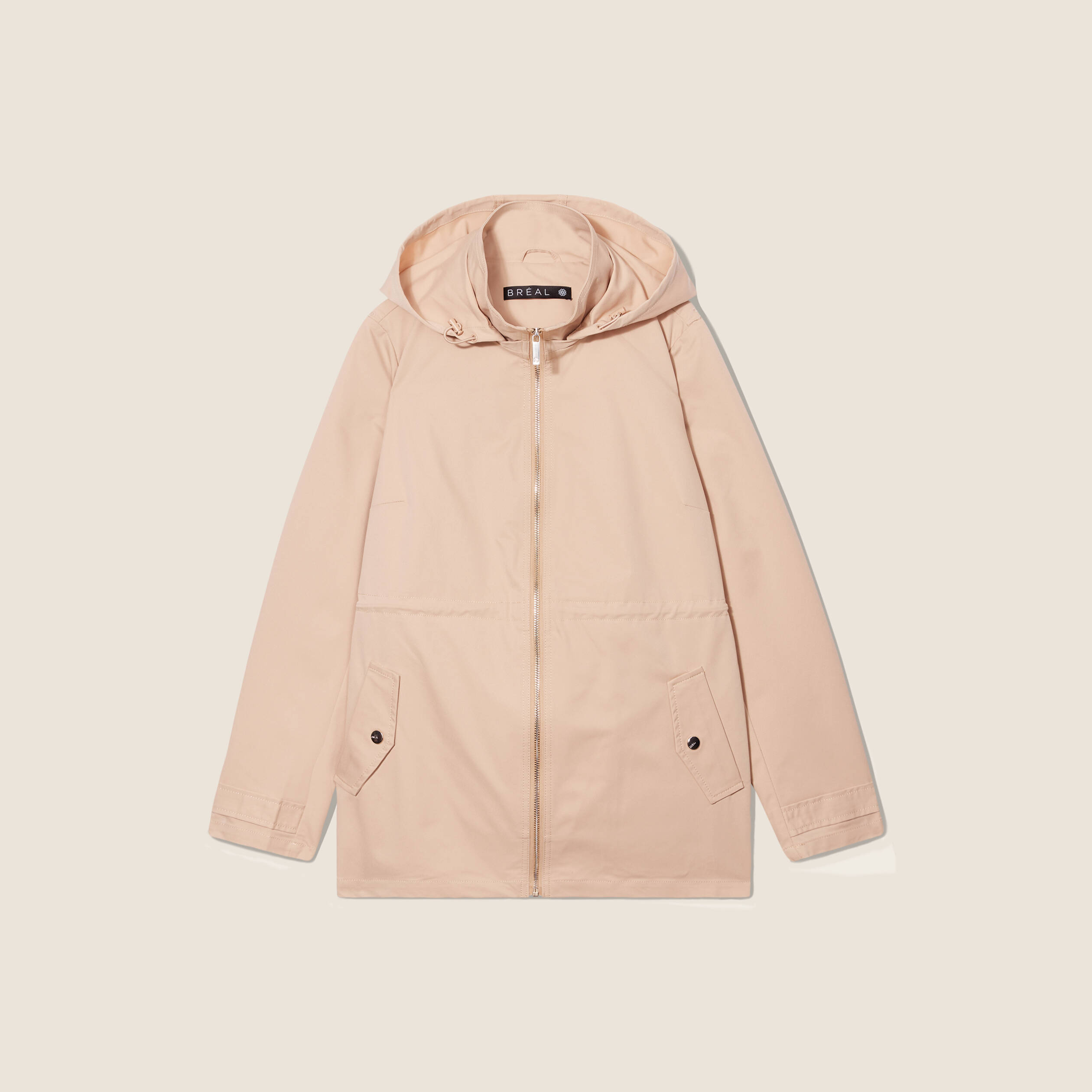 Parka d perlante capuche zipp e taupe femme Vibs