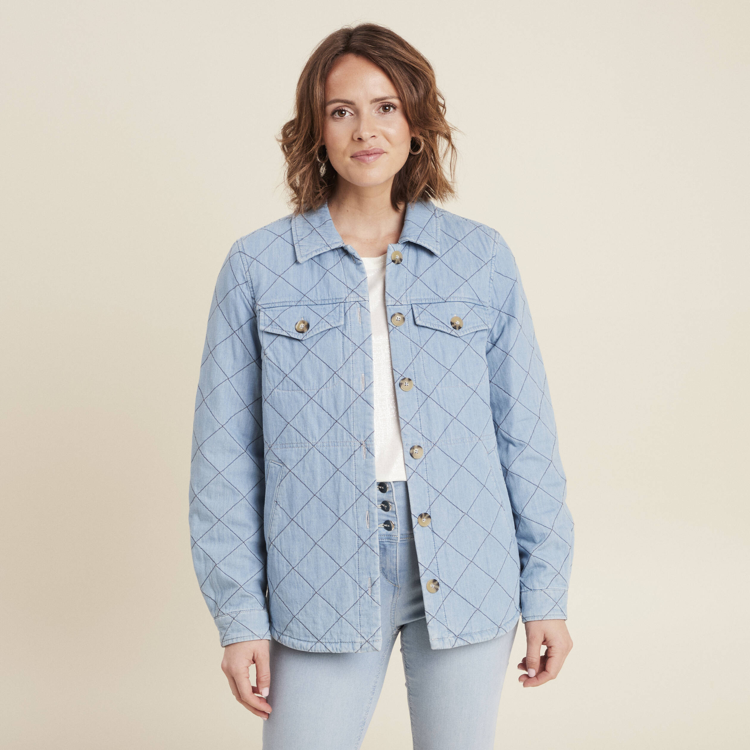 surchemise manches longues denim double stone femme Surchemise manches longues denim double stone femme