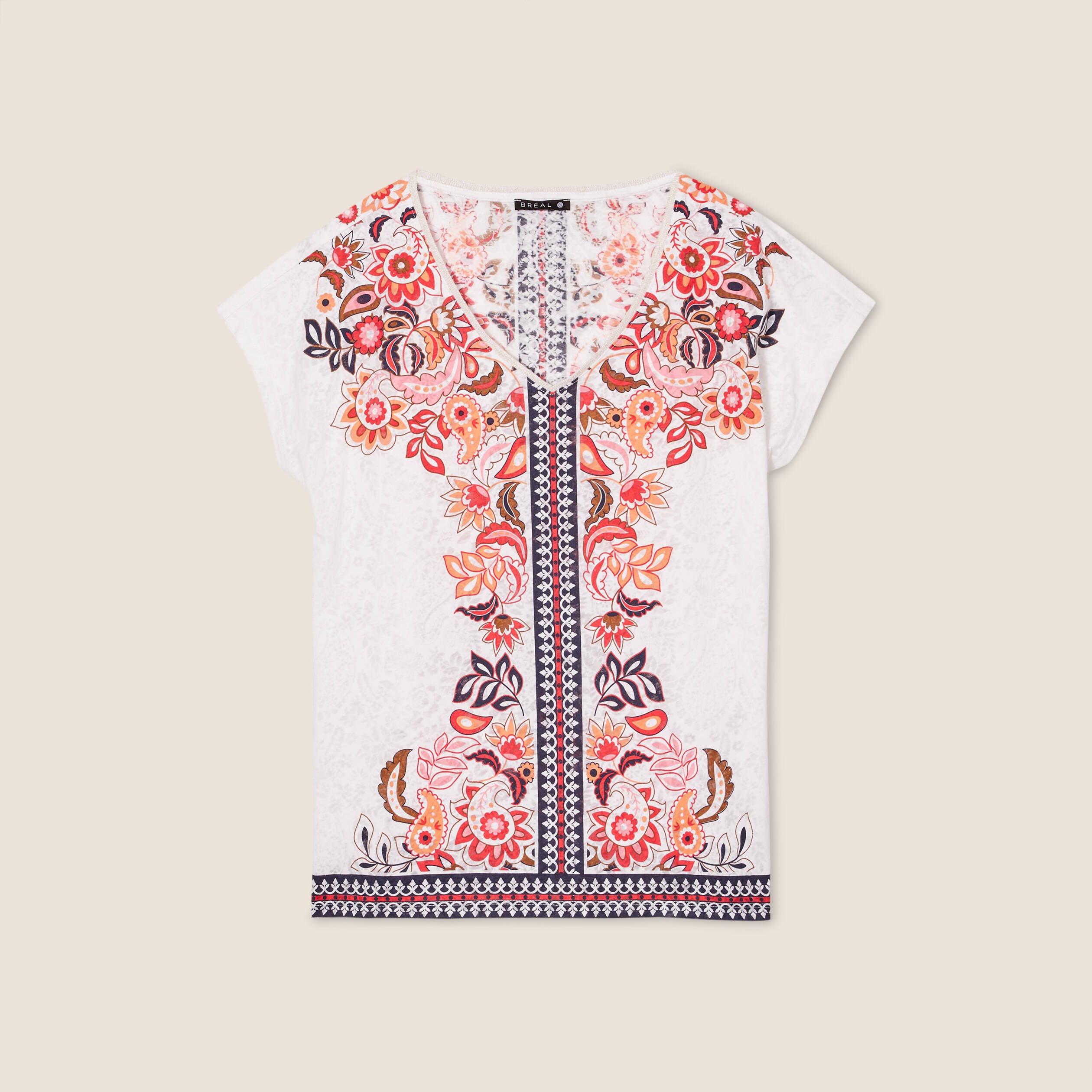 t shirt manches courtes ecru femme T-shirt manches courtes ecru femme