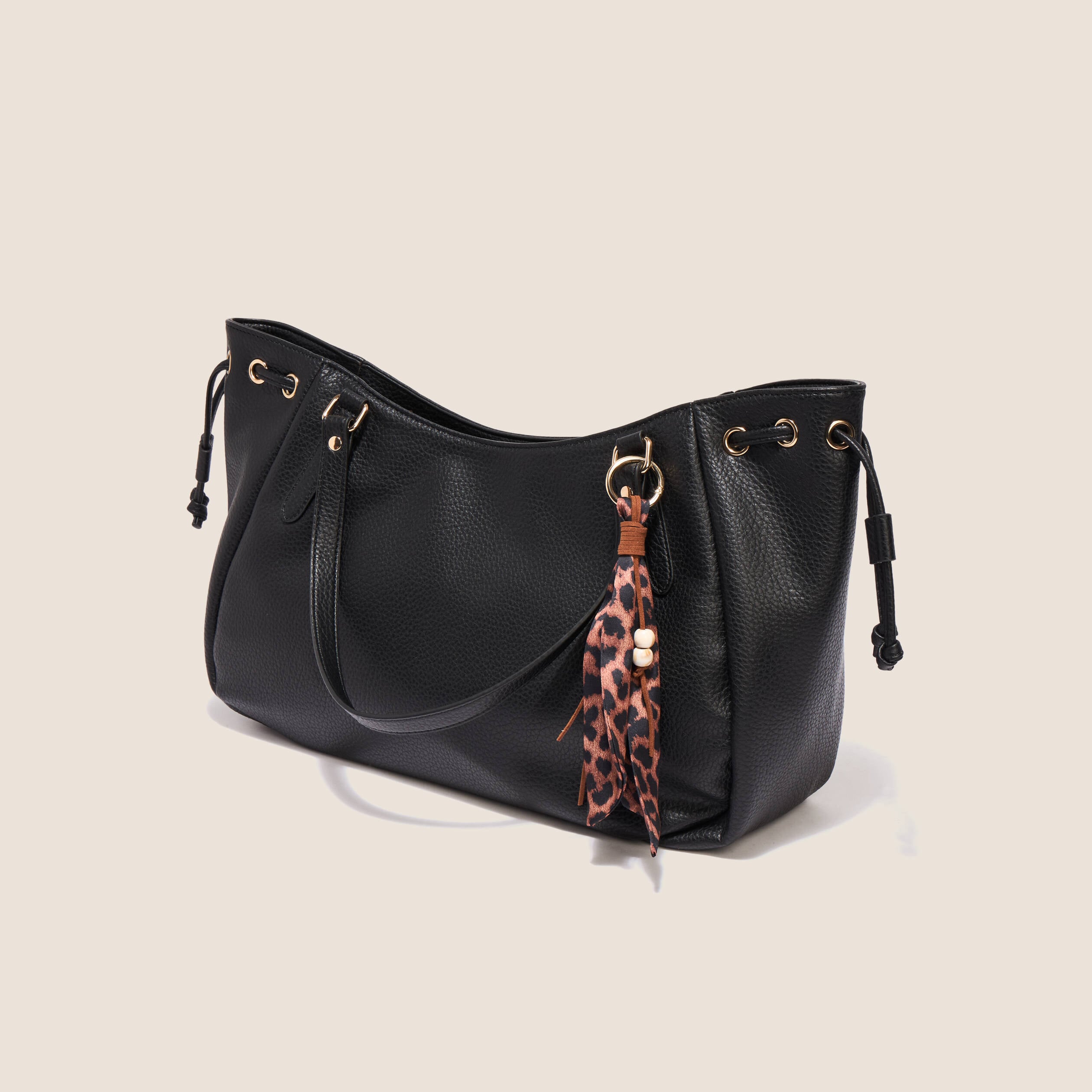 Sac port&eacute; &eacute;paule doubl&eacute; noir femme