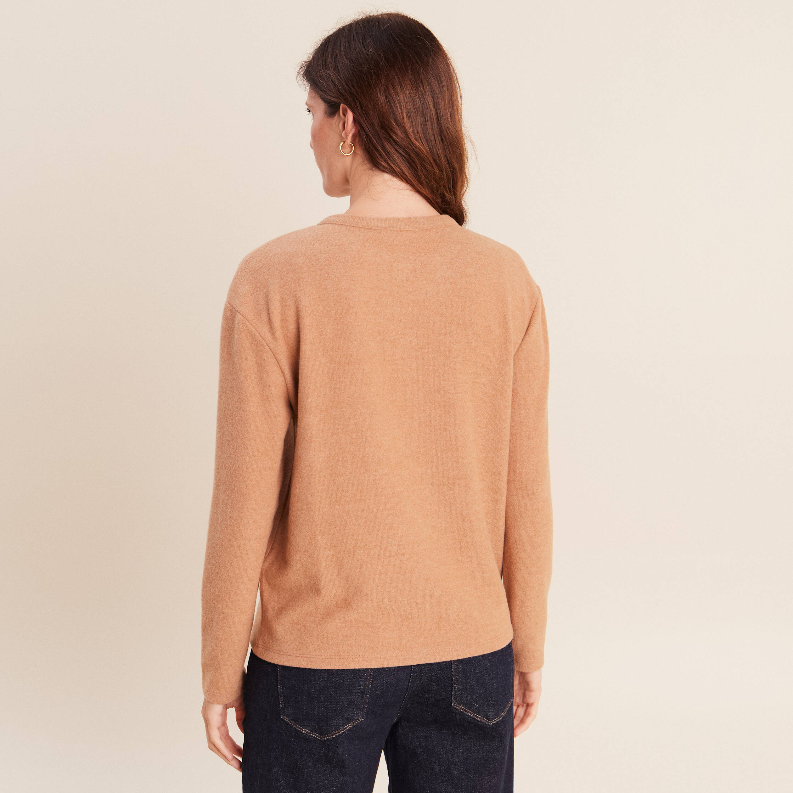 Cardigan manches longues beige femme